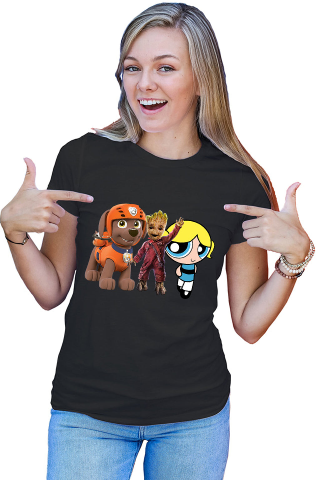 Tricou dama Baby Groot Bubble Paw Patrol Dog Blonde PowerPuff