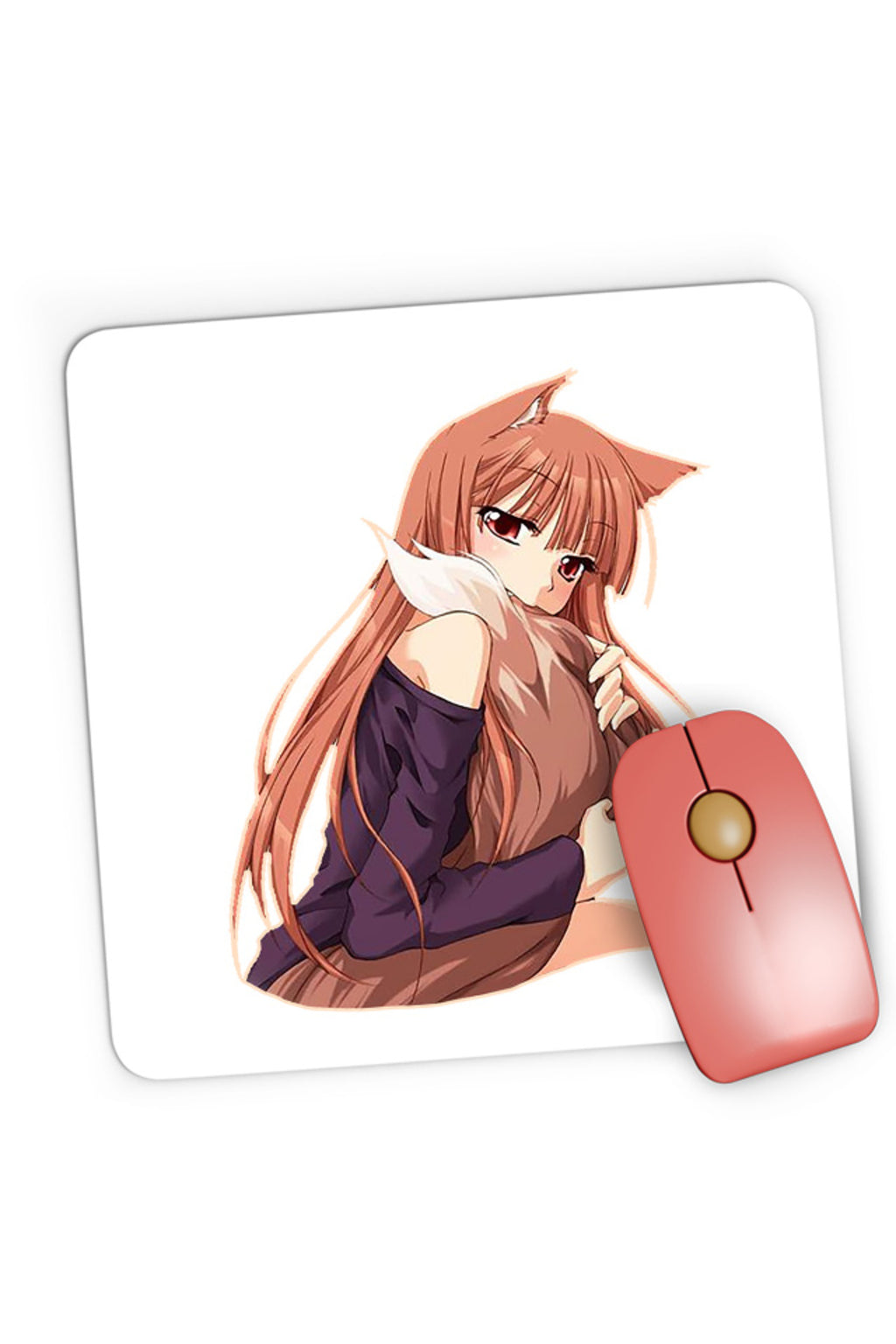 Mousepad Gaming Spice And Wolf Holo Furry Fluffy Tail Nom, 21x19 cm