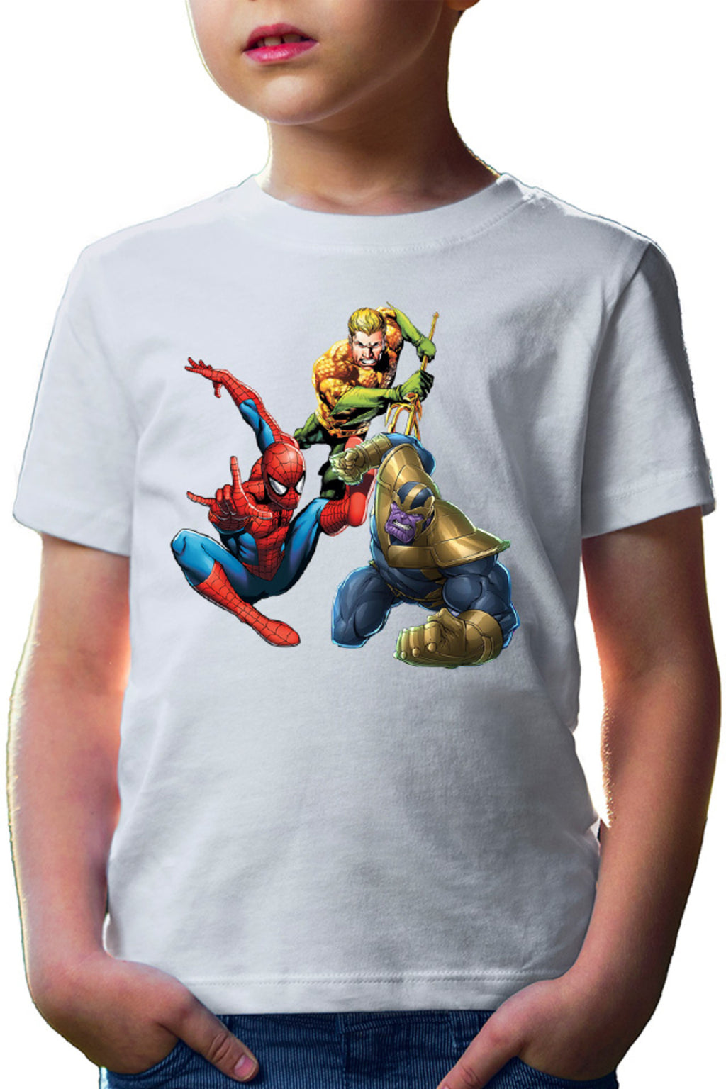 Tricou copii Spiderman Aquaman Thanos Save Earth