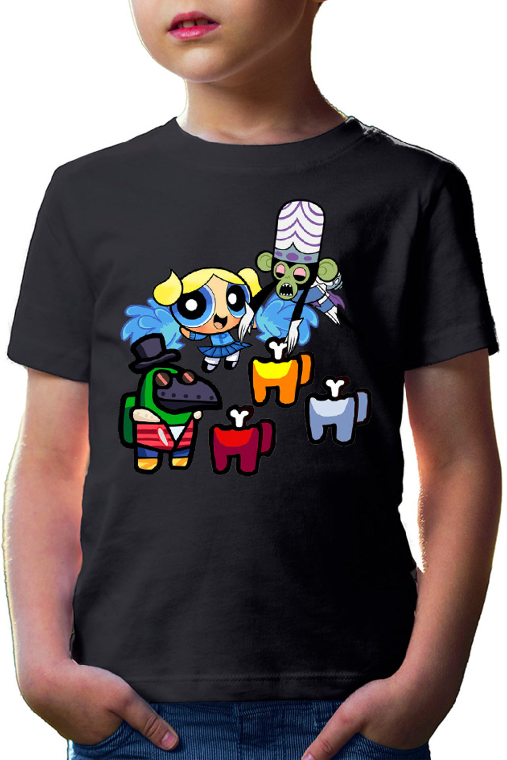 Tricou copii Among Us Impostor Character Wonder Mojo Jojo Bubble