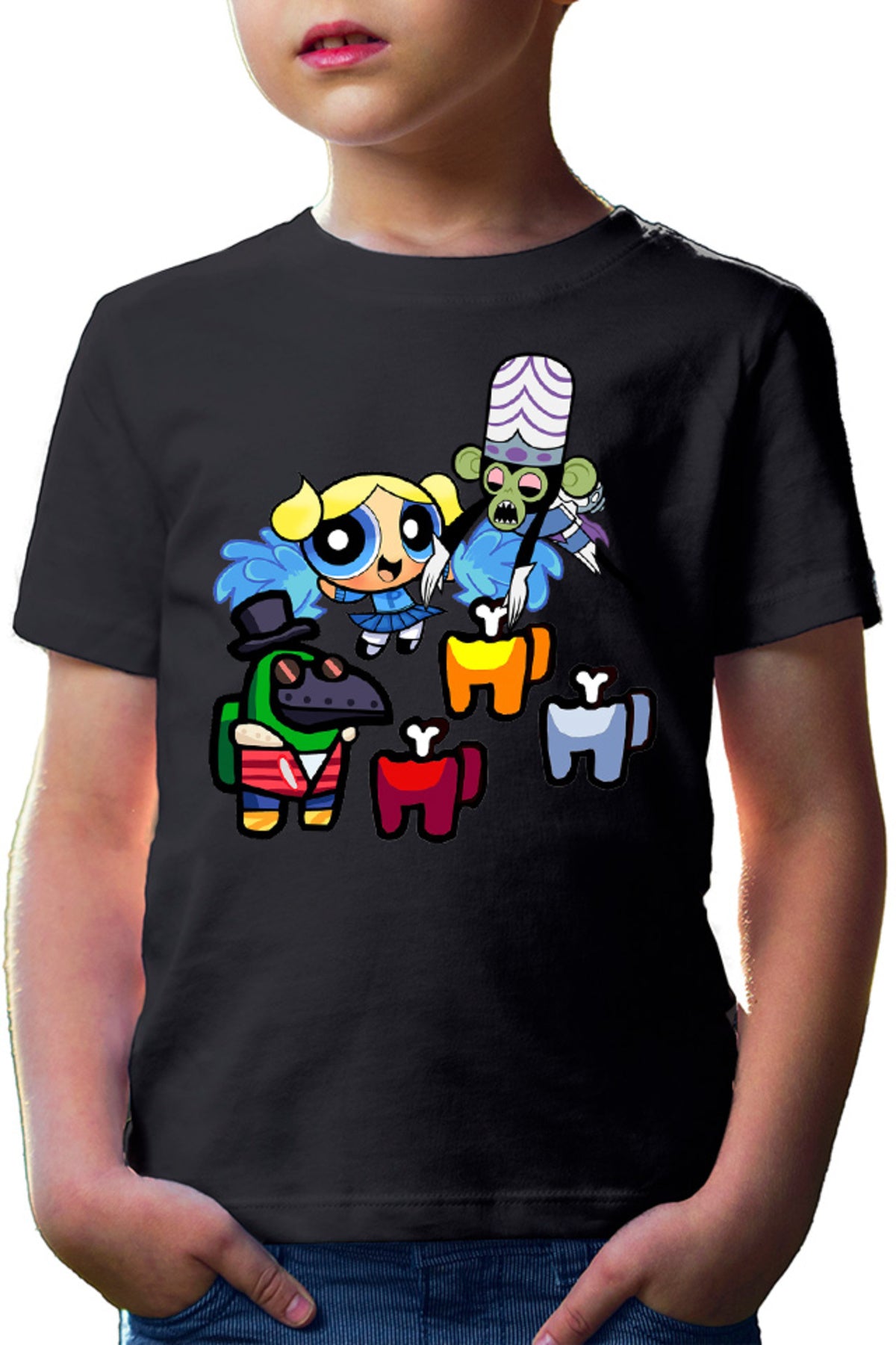 Tricou copii Among Us Impostor Character Wonder Mojo Jojo Bubble