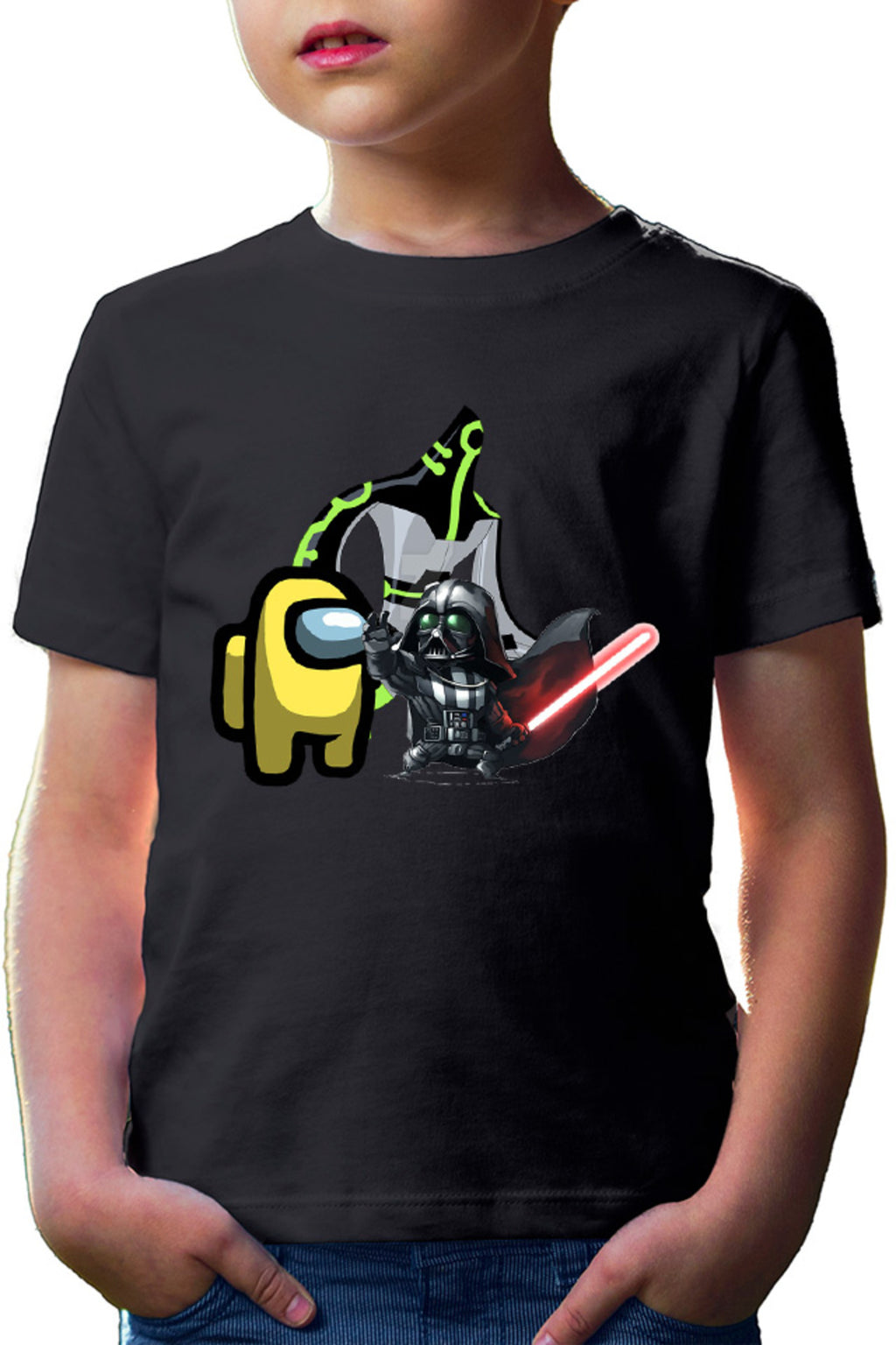 Tricou copii Ben 10 Among Us Crew Member Darth Vader Immortality Chibi