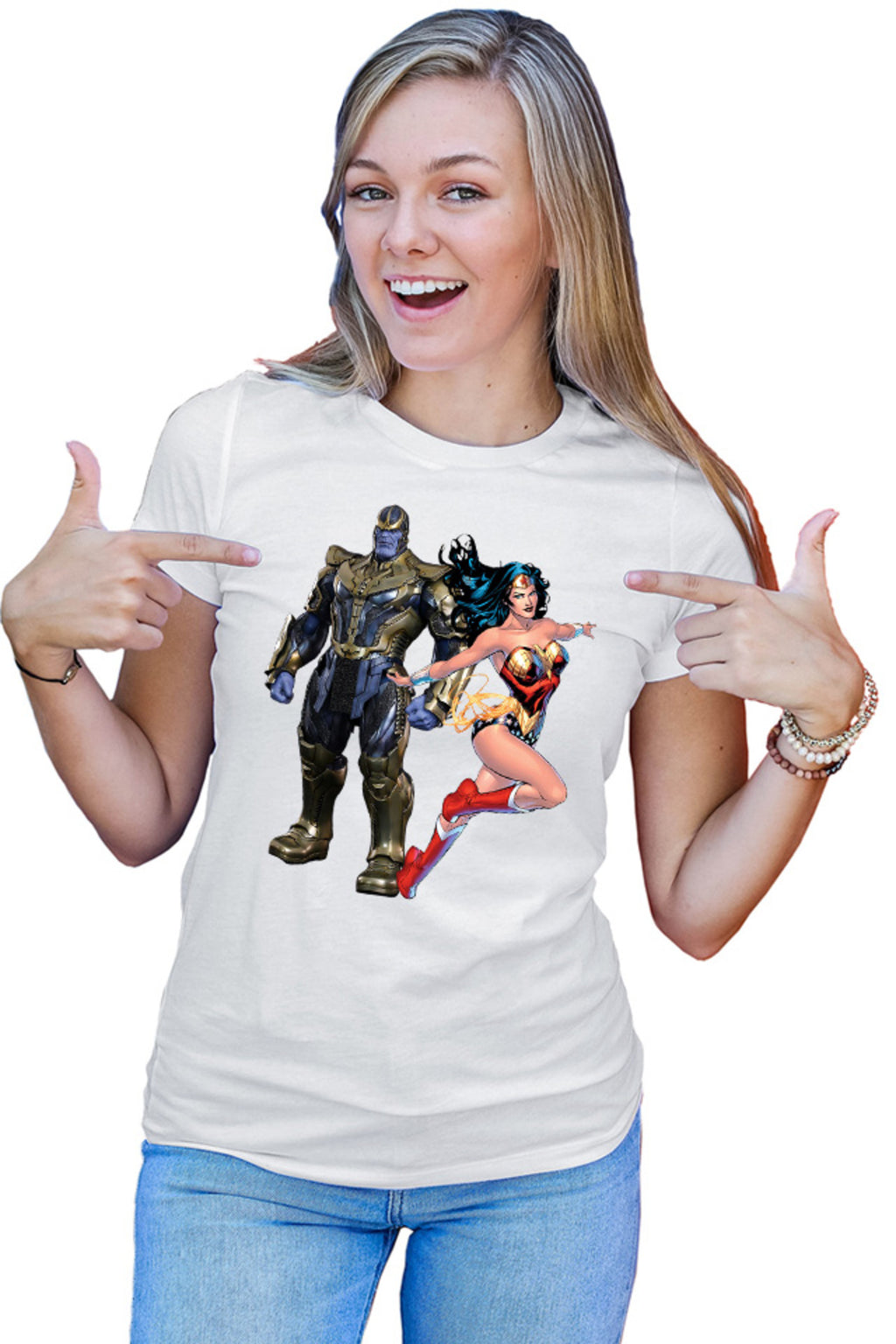 Tricou dama Thanos Wonder Woman Hero Villian Star