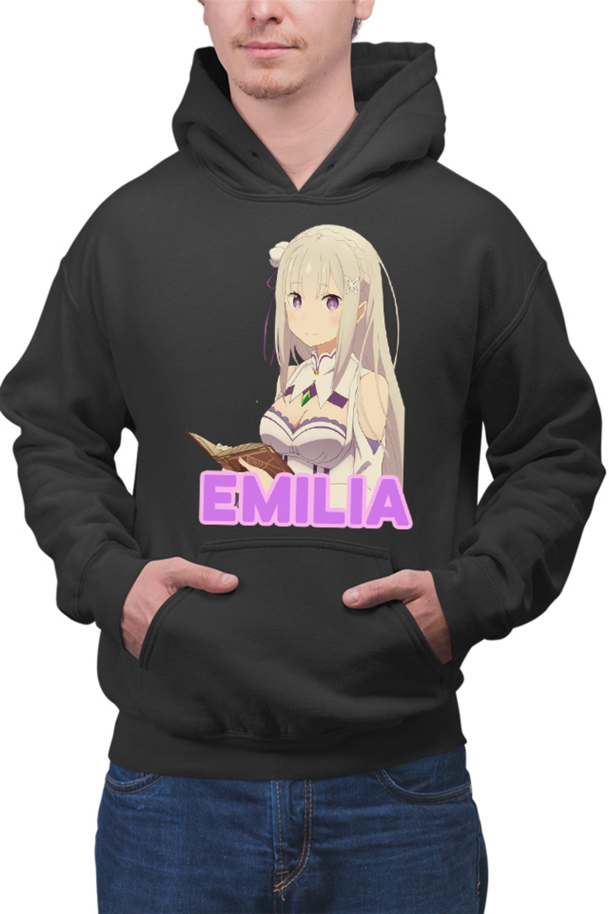 Hanorac barbati Re Zero Emilia Cat Magical Princess Kind Wizard Time