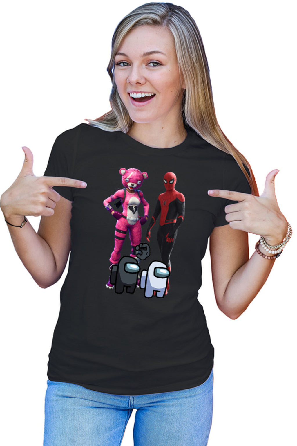 Tricou dama Fortnite Pink Rabbit Skin Easter Event Spiderman Cool