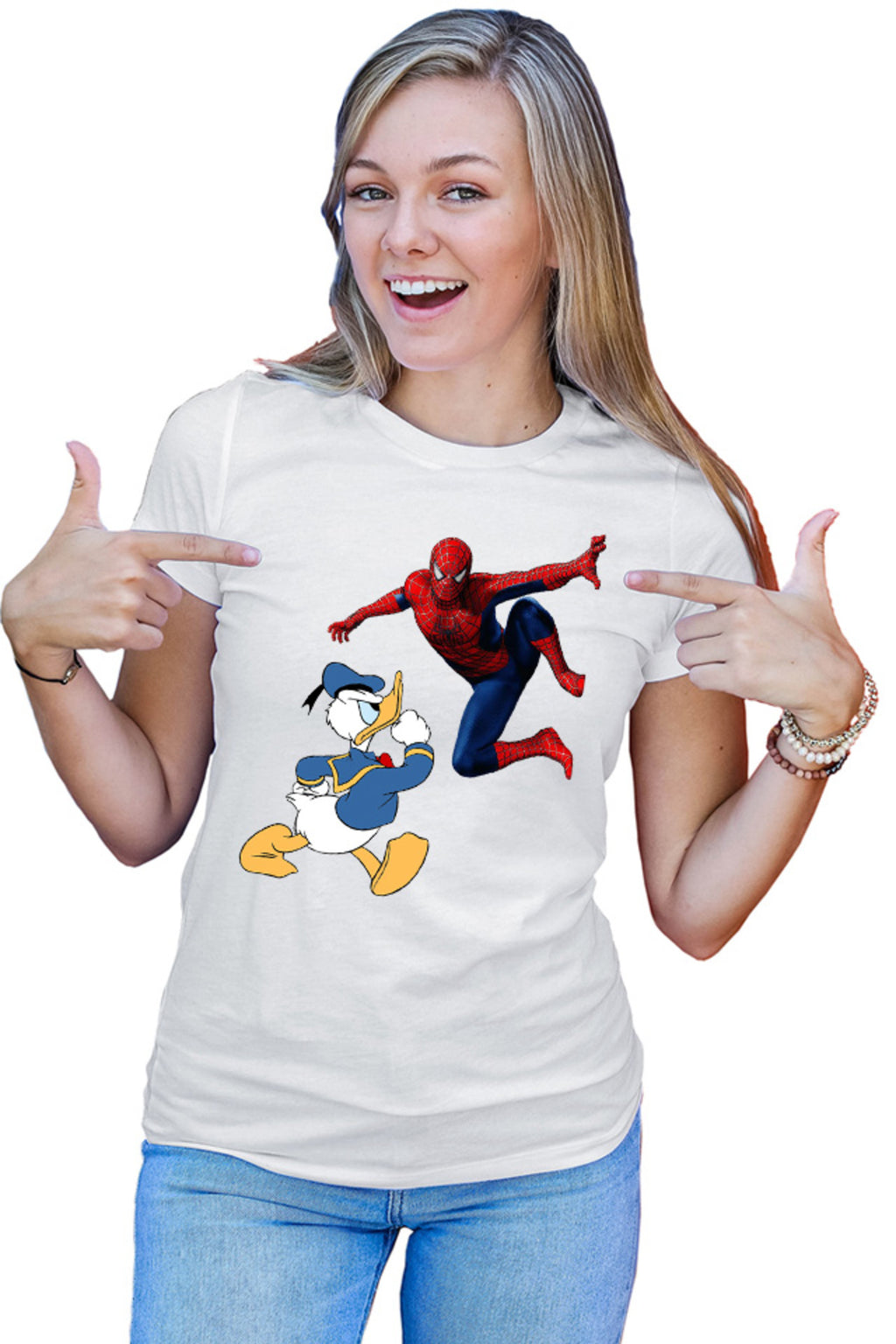 Tricou dama Donald Duck Spiderman Web Marvel DC Disney Angry