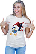 Tricou dama Donald Duck Spiderman Web Marvel DC Disney Angry