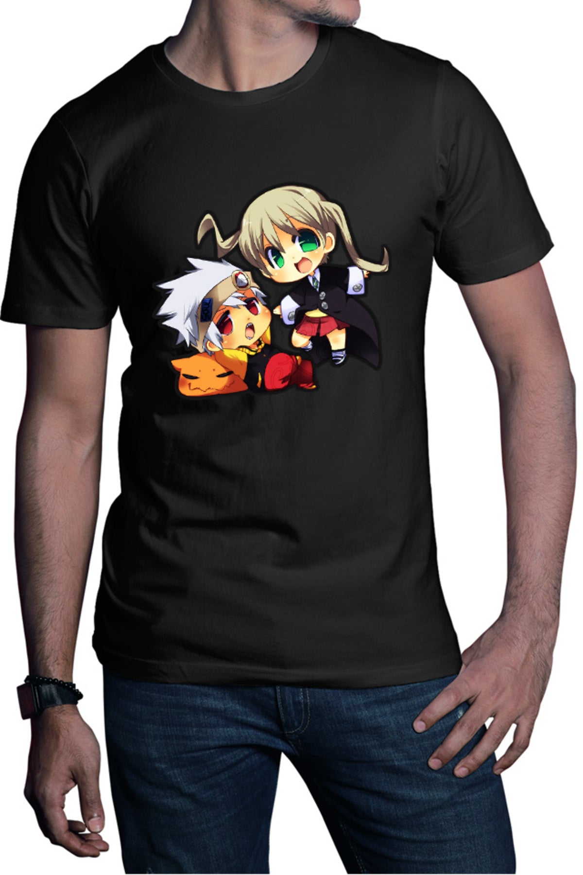 Tricou barbati Soul Eater Soul Maka Chibi Fight Action Trap