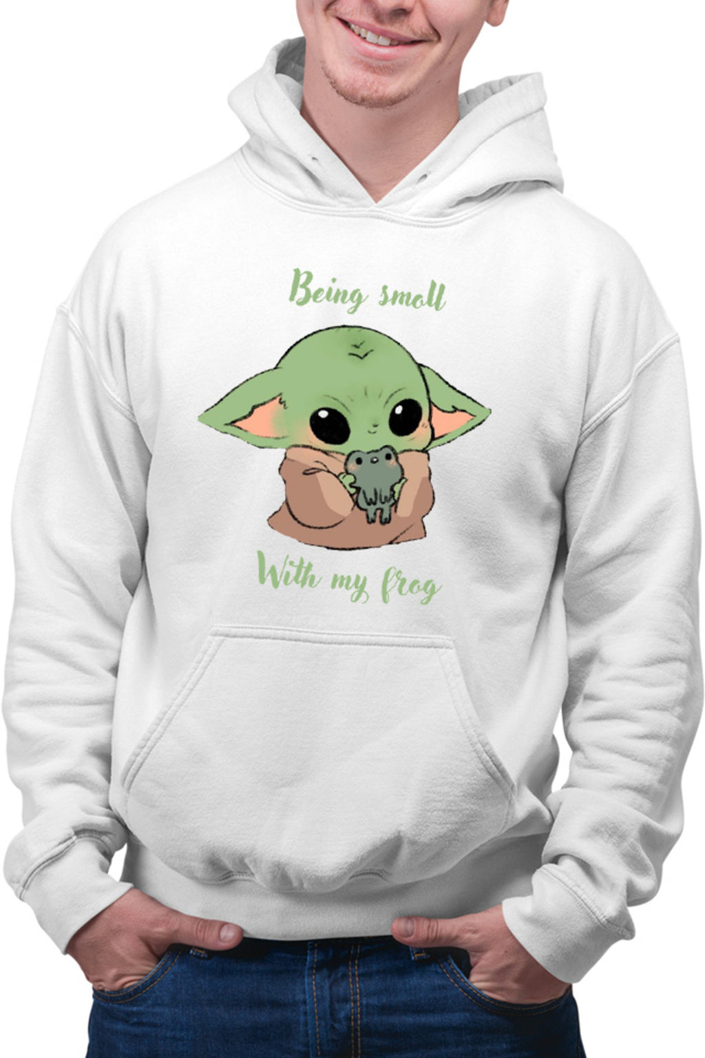 Hanorac barbati Baby Yoda Frog Eat Kawaii
