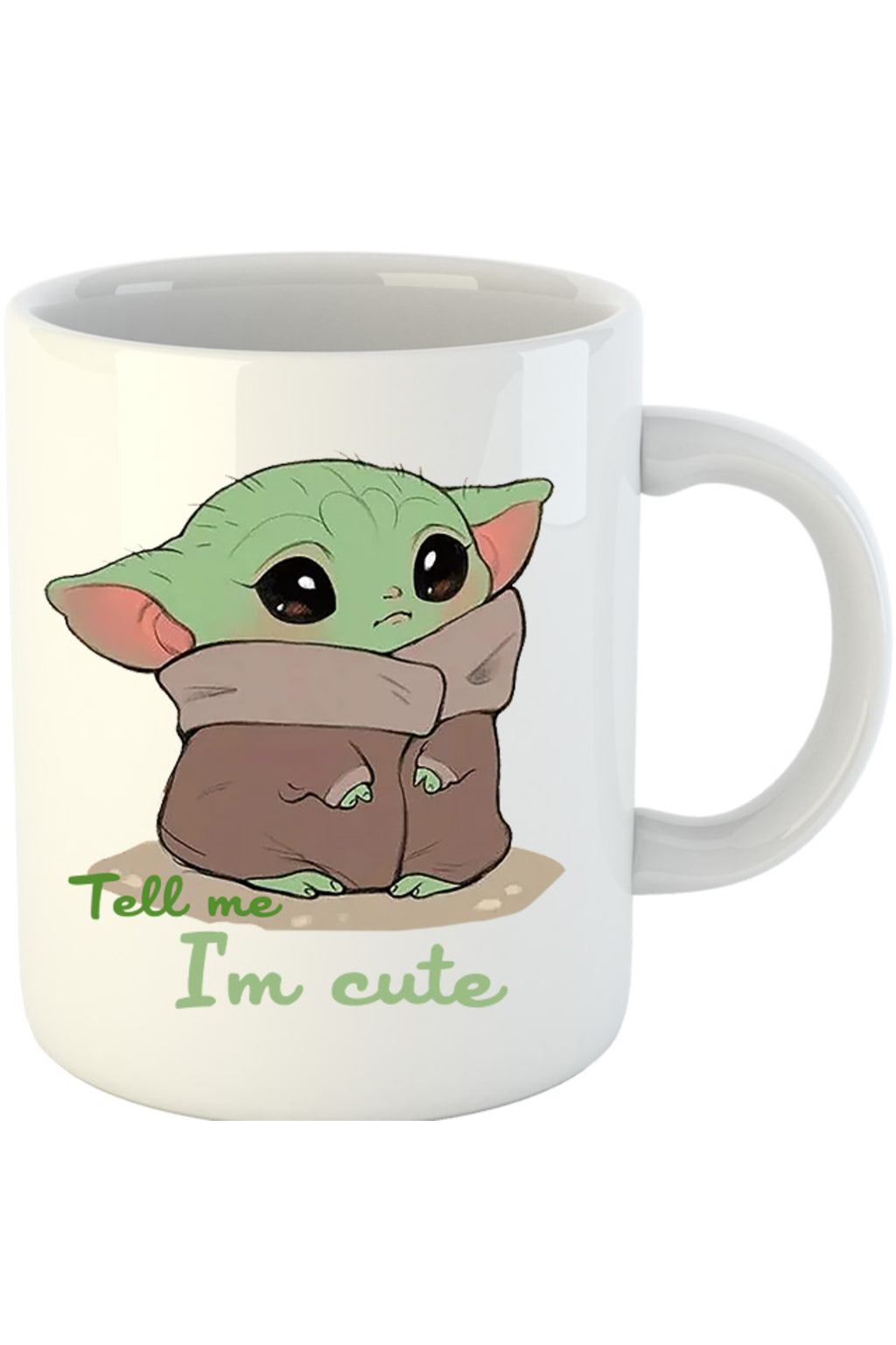 Cana Baby Yoda Angry Cute Mondorian, alba, 330 ml