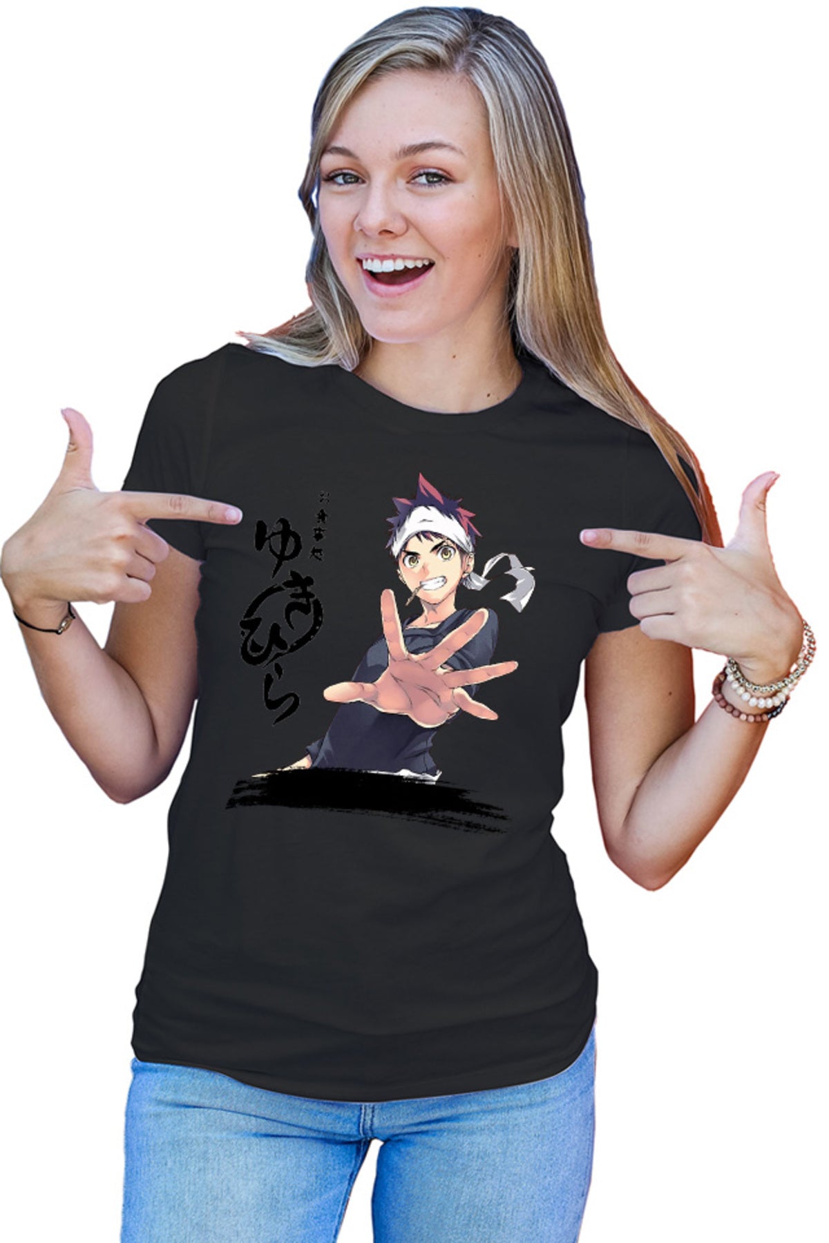 Tricou dama Food Wars Soma Hiragana Signature Horror