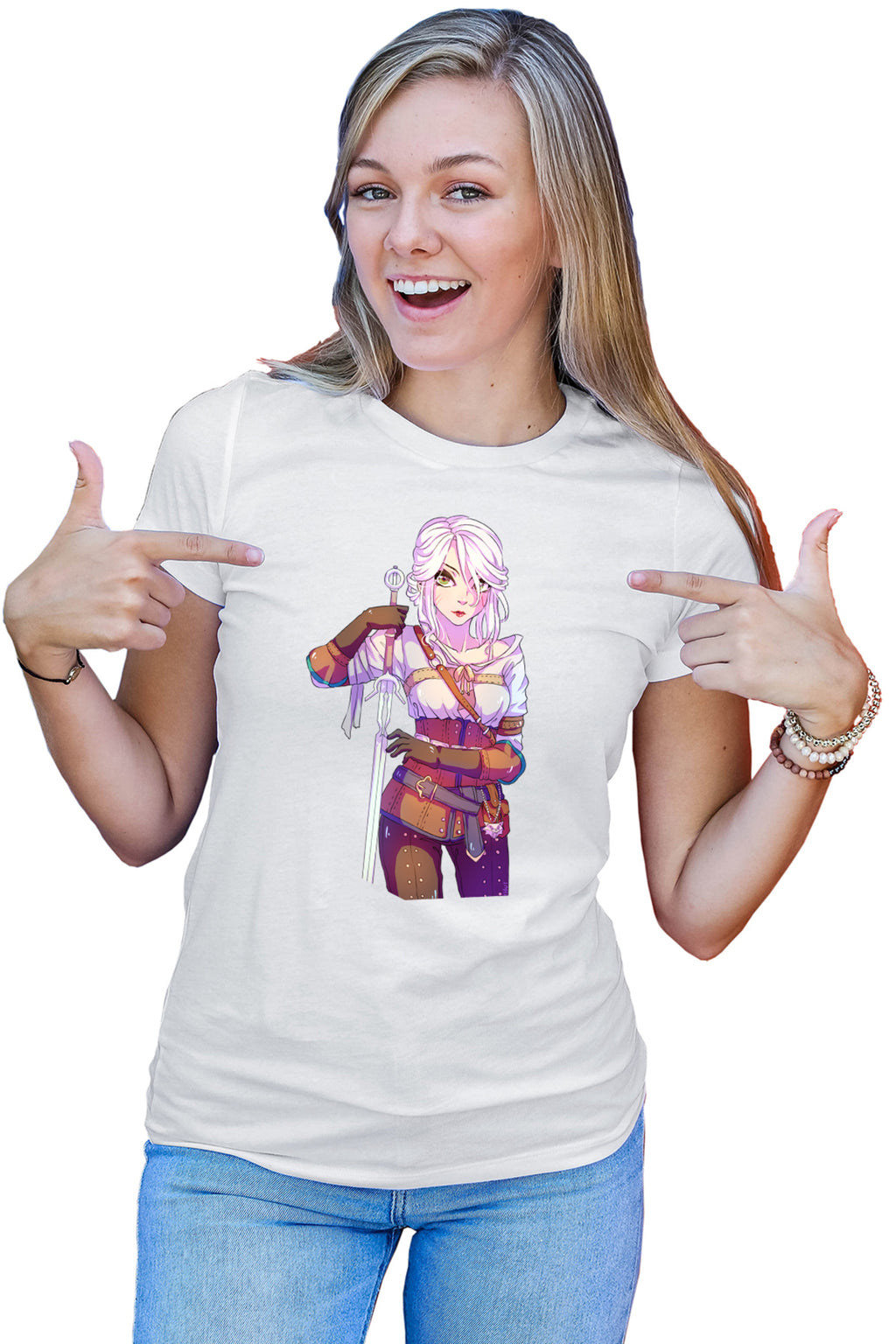 Tricou dama The Witcher Ciri Anime Mangaka Girl Hunter