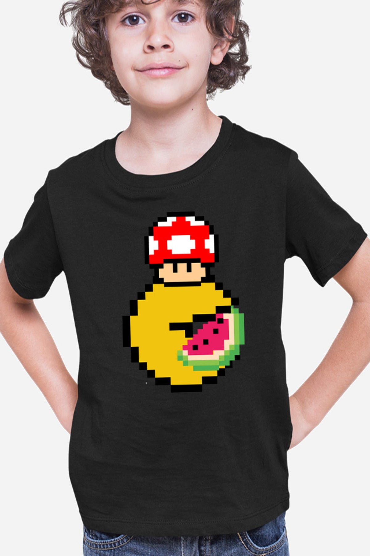 Tricou copii Pac Man Mario Minecraft Watermalon Slice
