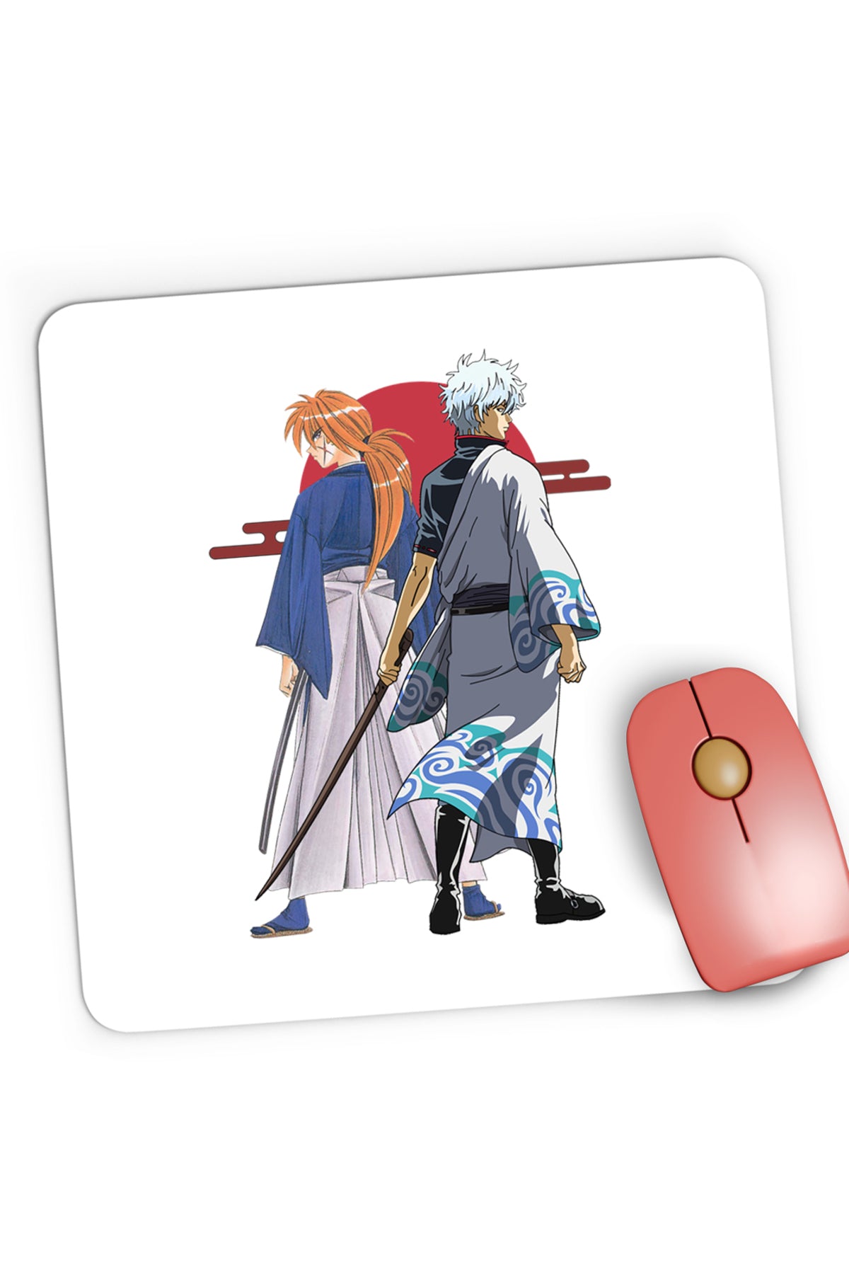 Mousepad Gaming Rurouni Kenshin Kenshin Gintoki Samurai Pose, 21x19 cm
