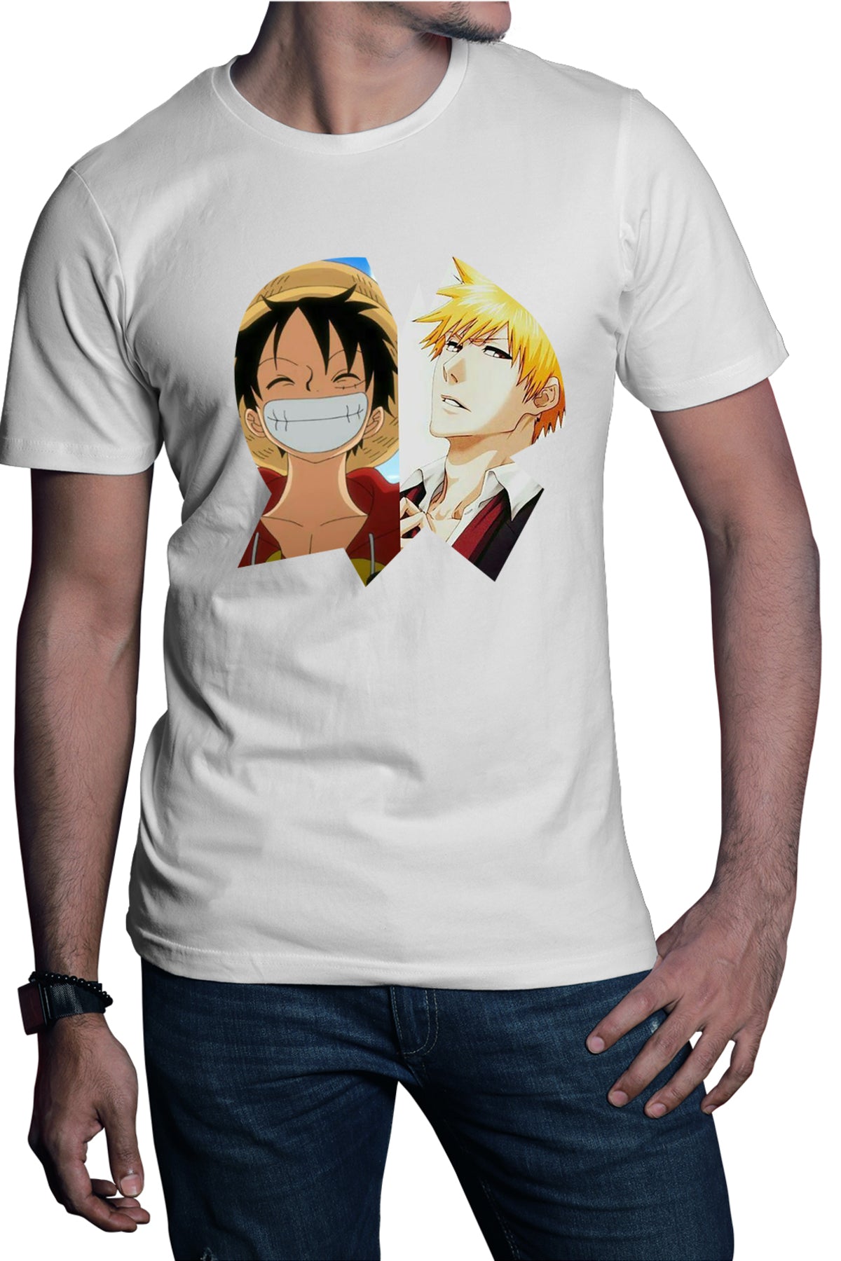 Tricou barbati Bleach Ichigo One Piece Luffy Anime Manga