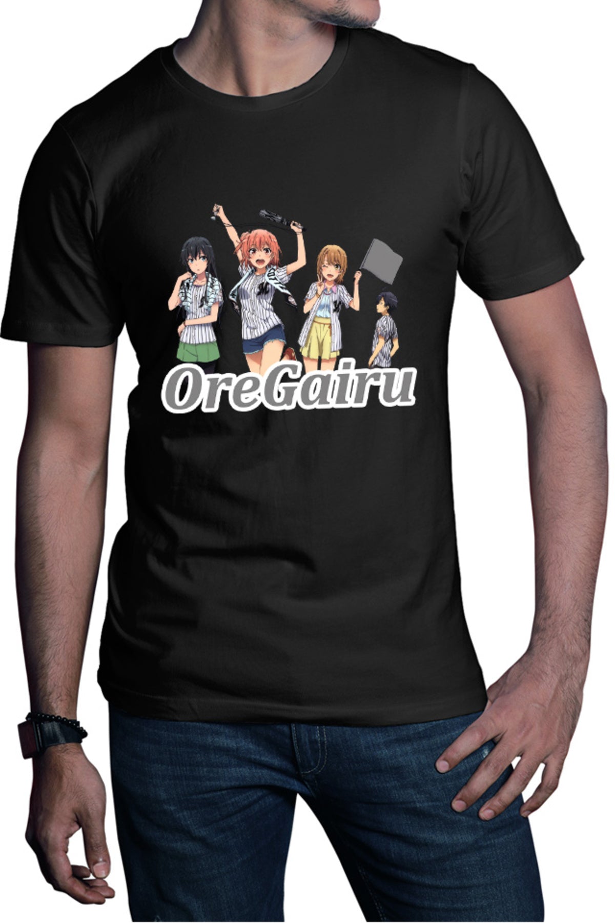 Tricou barbati OreGairu School Hamachi MusicTeam Mates