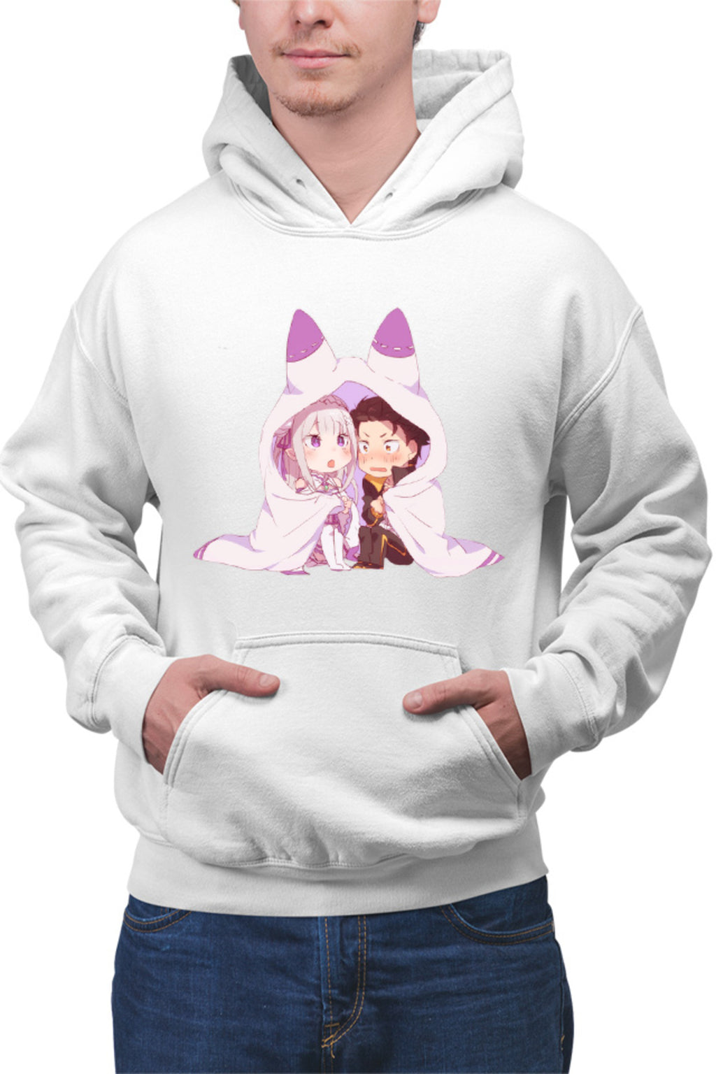 Hanorac barbati Re Zero Subaru Emilia Best Waifu Magic Another World