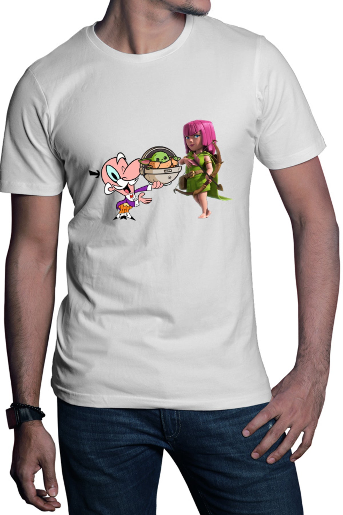 Tricou barbati Clash of Clans Powerpuff Girls Mayor Star Wars Baby Yoda