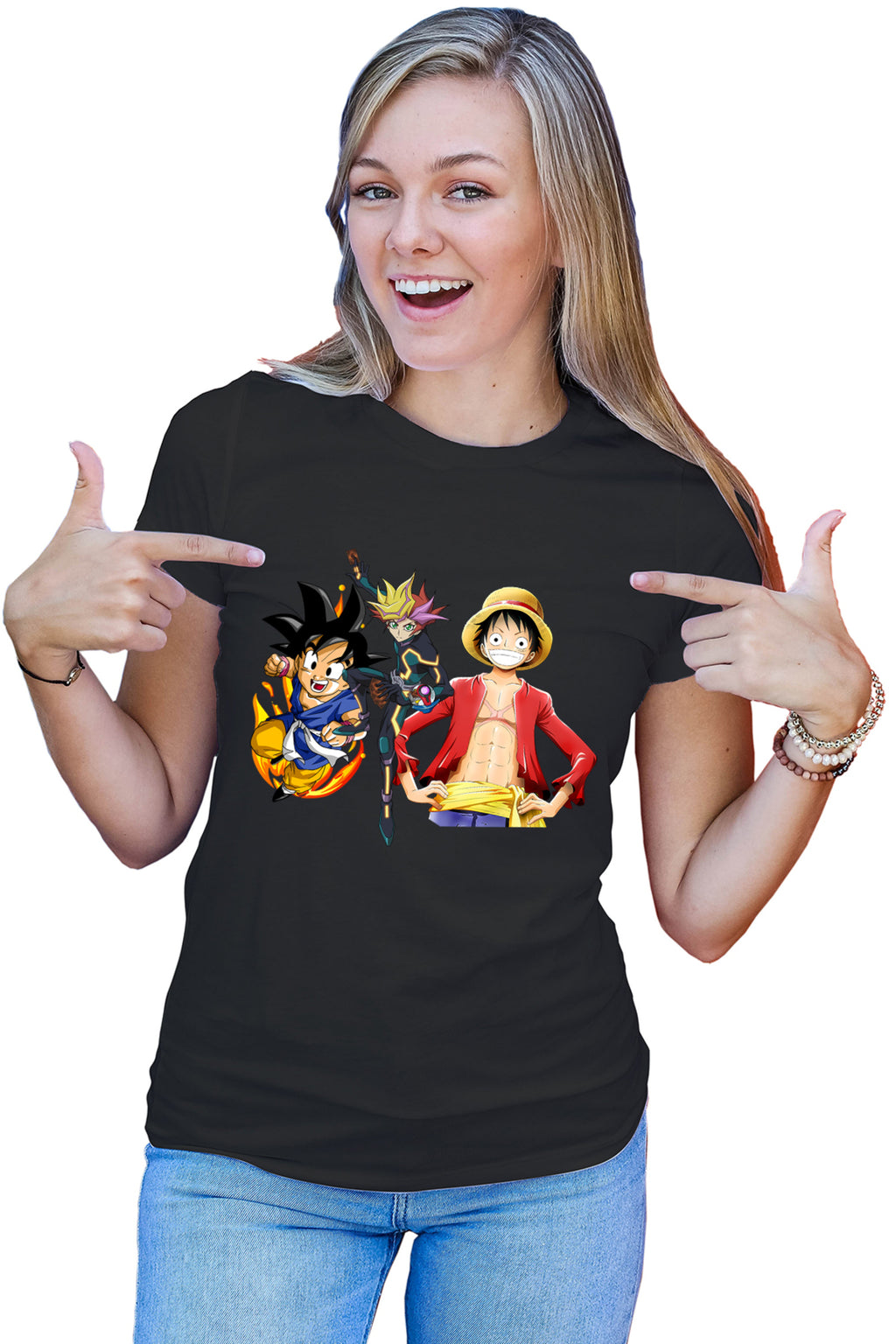 Tricou dama Yu Gi Oh Songoku One Piece Yugi Mutou Desene