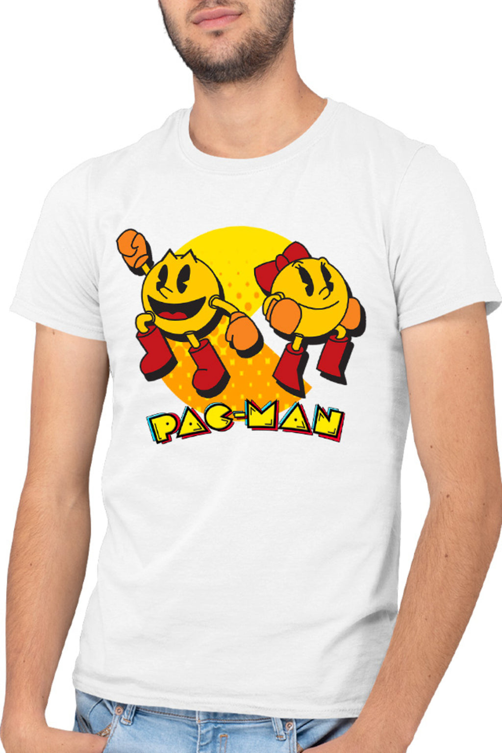 Tricou barbati Pac Man Woman Logo Eat Game