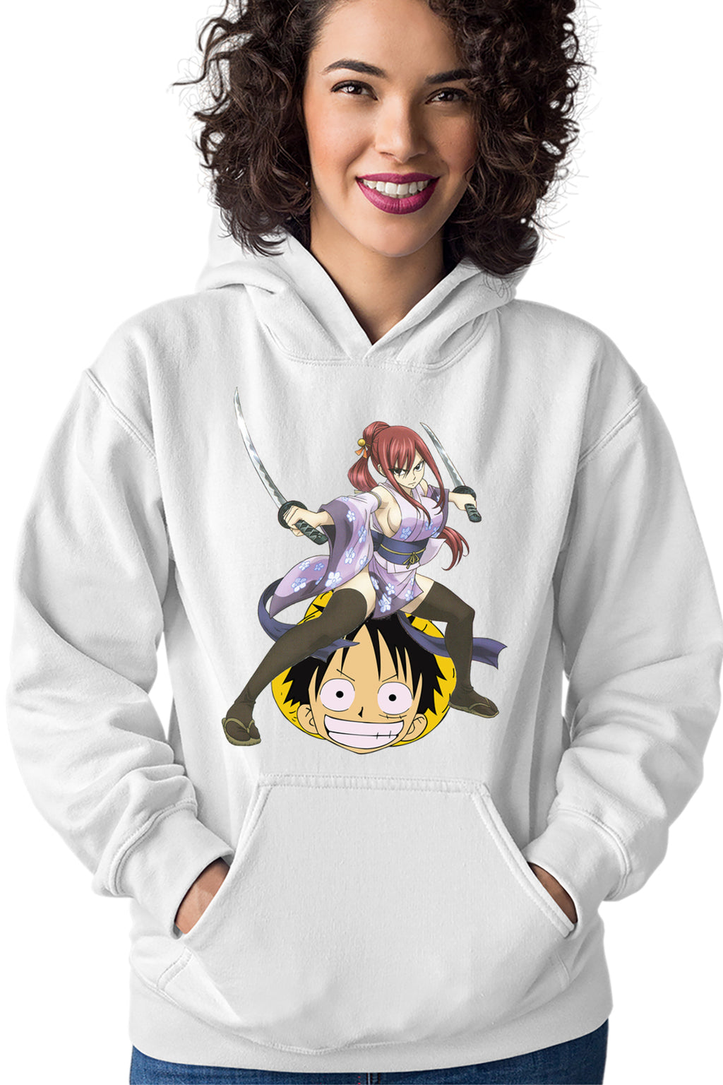 Hanorac dama Fairy Tail Erza Scarlet One Piece Luffy Anime Couple