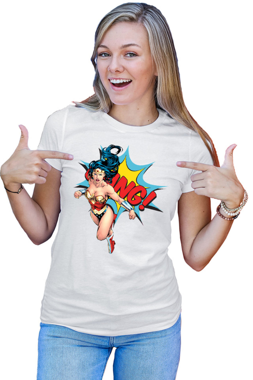 Tricou dama Wonder Woman Bang Super Girl Powers Stunning Marvel Action