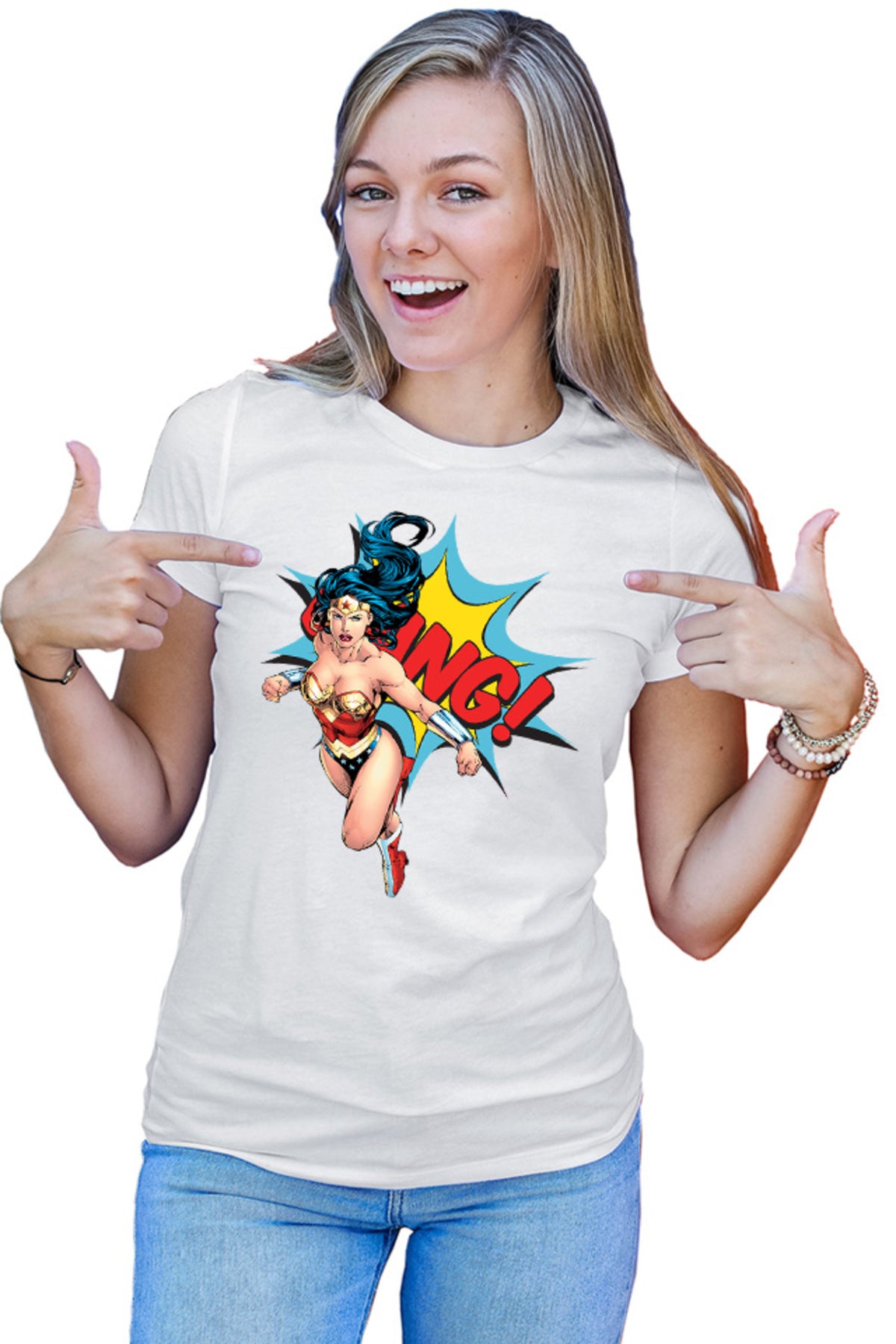 Tricou dama Wonder Woman Bang Super Girl Powers Stunning Marvel Action