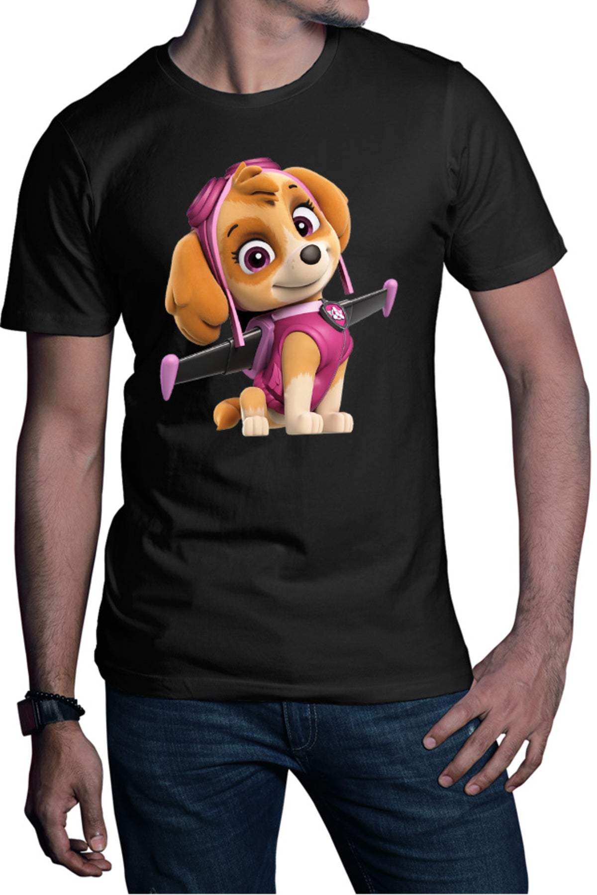 Tricou barbati Paw Patrol Skye Illustration Cockapoo Puppy
