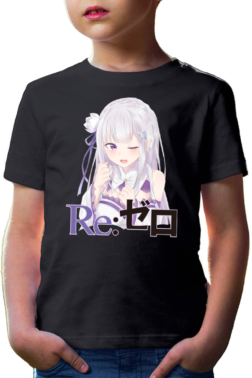 Tricou copii Re Zero Emilia Neko Magic Princess Otaku Isekai