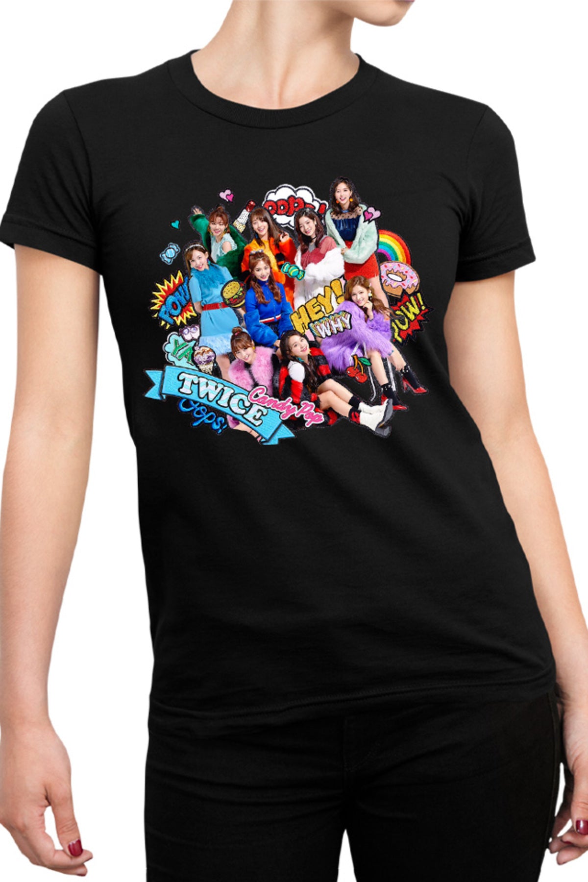 Tricou dama Twice Cartoon WOW Concept Jeongyeon Japan