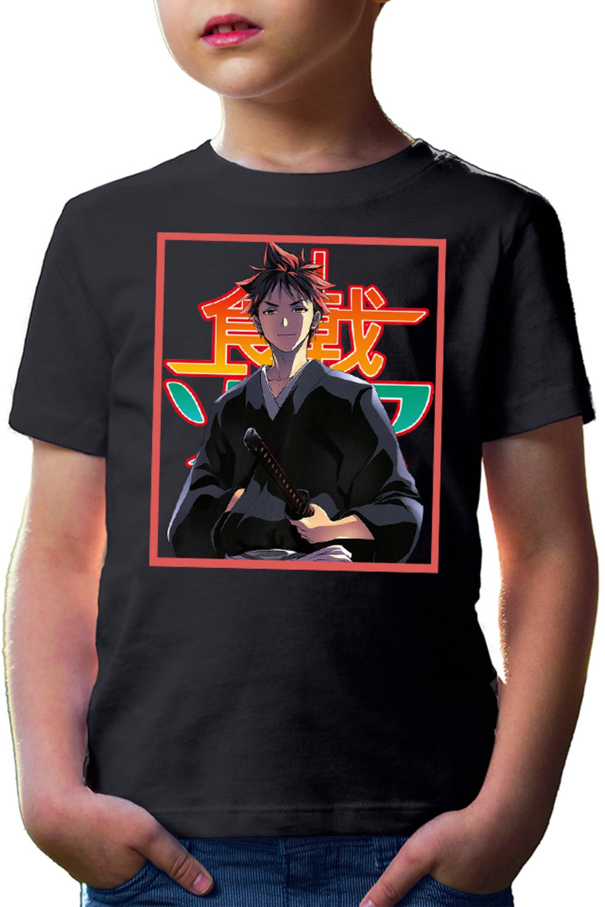 Tricou copii Food Wars Souma Samurai Katana Otaku