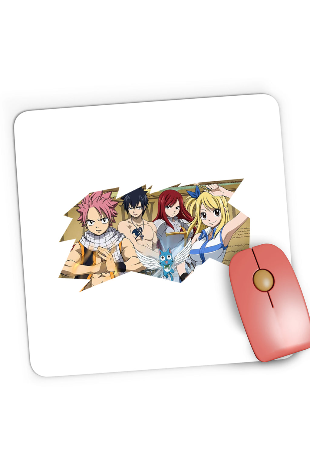 Mousepad Gaming Fairy Tail Best Friends Funny Cat Anime, 21x19 cm