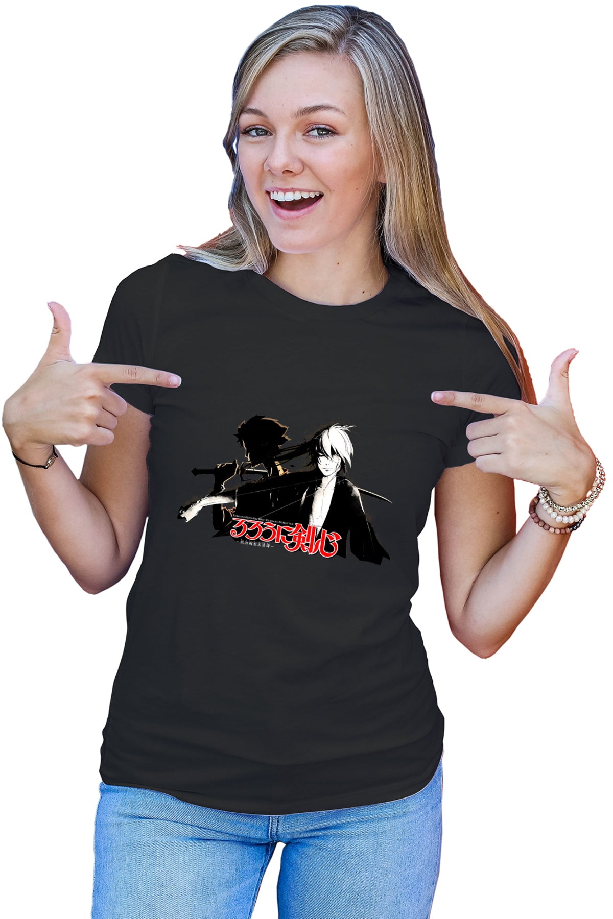 Tricou dama Rurouni Kenshin Anime Cute Mugen Contrast