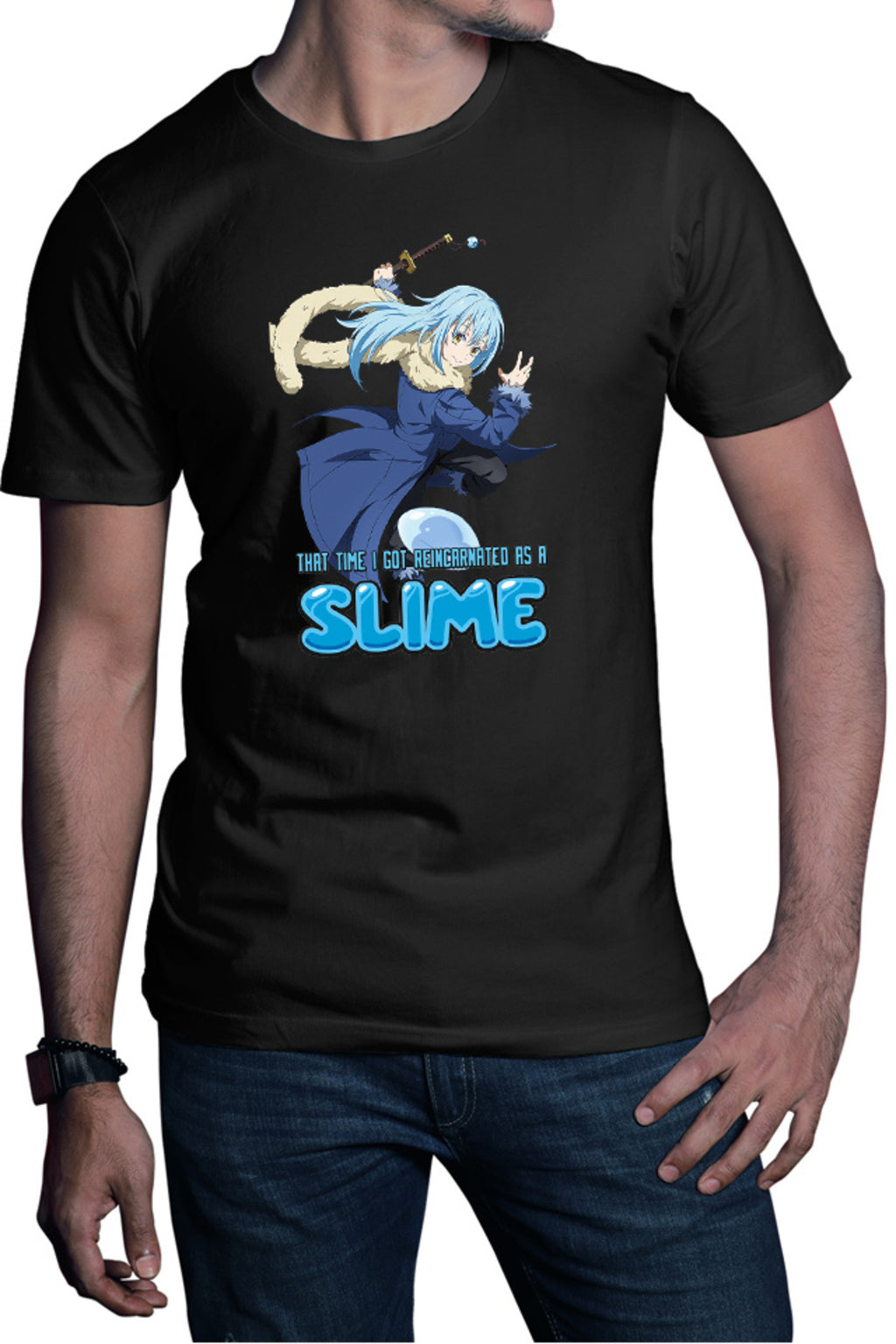 Tricou barbati TenSura Slime Isekai Rinmuru OP Overpower Strong