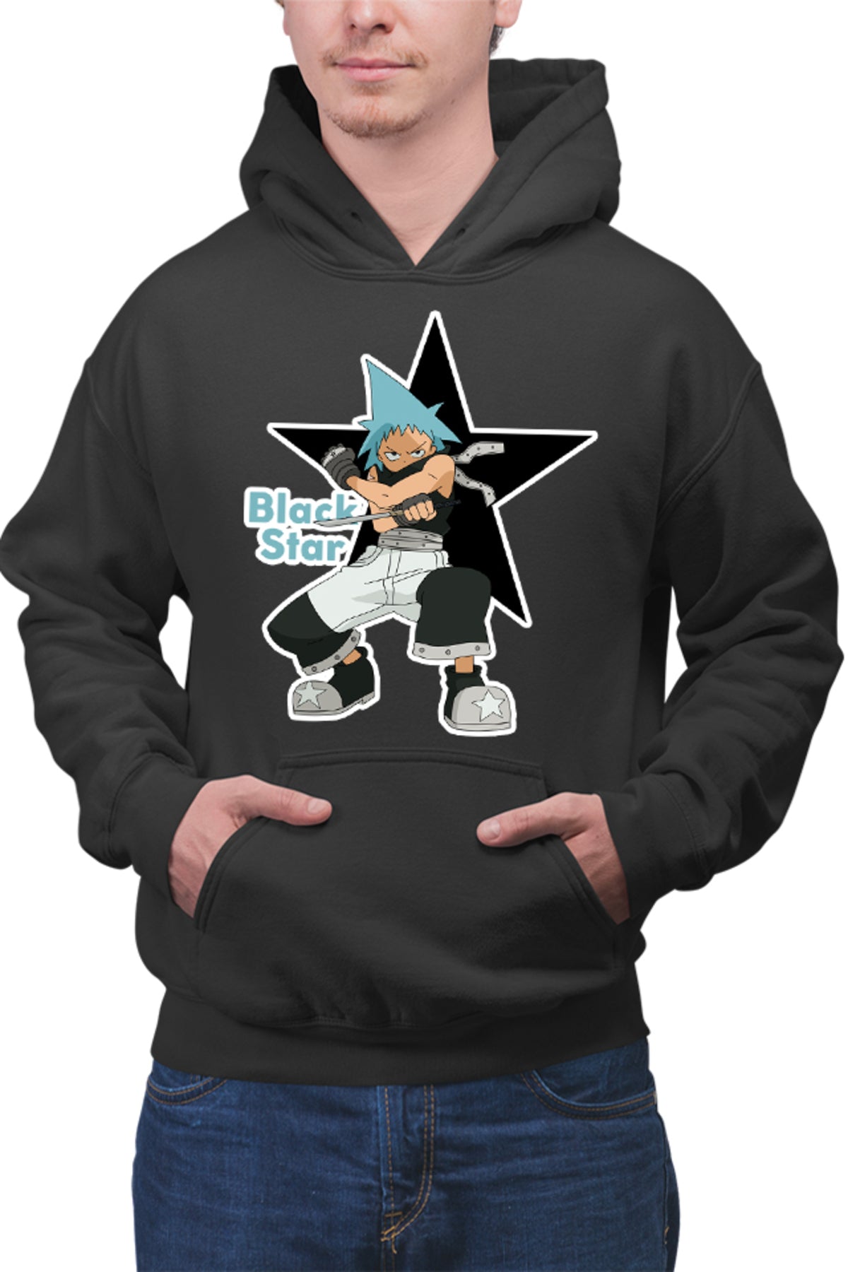 Hanorac barbati Soul Eater Black Star Otaku Fight Pose Spirit Trap