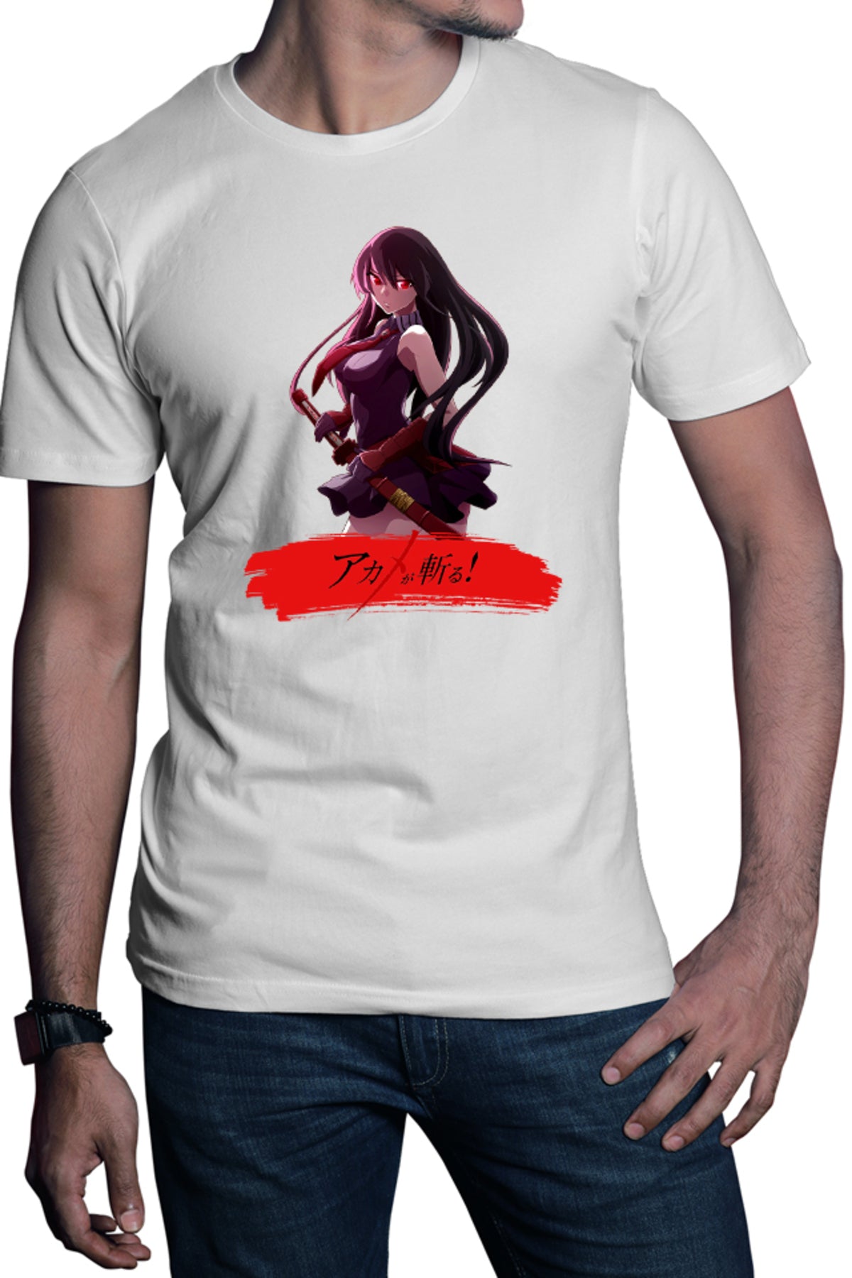 Tricou barbati Akame ga Kill Katana Fantasy Otaku Gore Blood Moon
