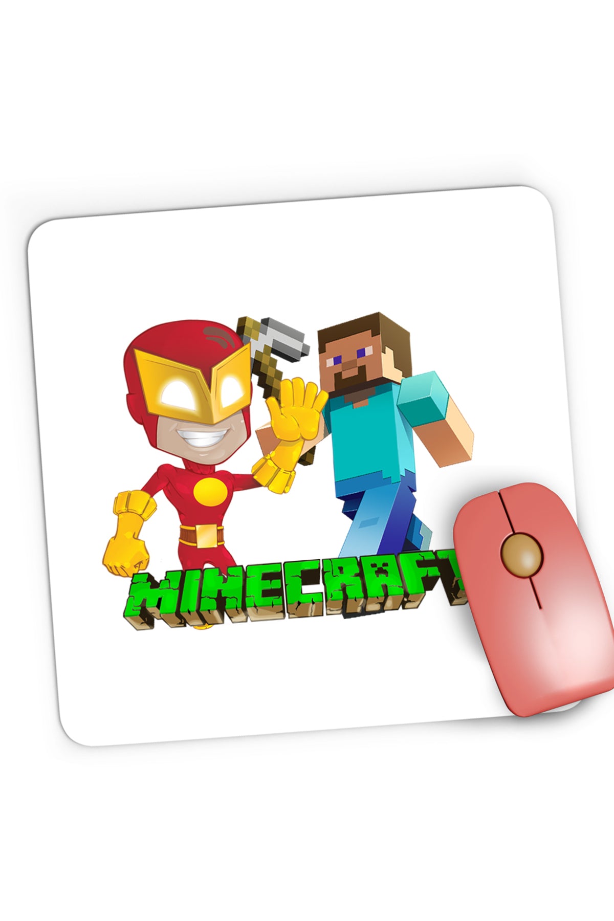 Mousepad Gaming The Flash Minecraft Steve Super Hero, 21x19 cm