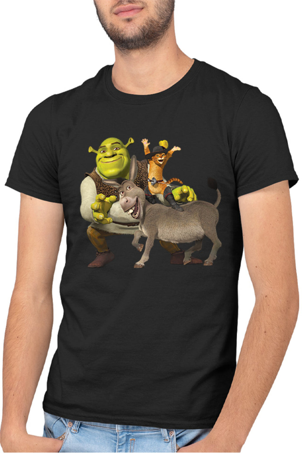 Tricou barbati Shrek Donkey Puss In The Boots Story