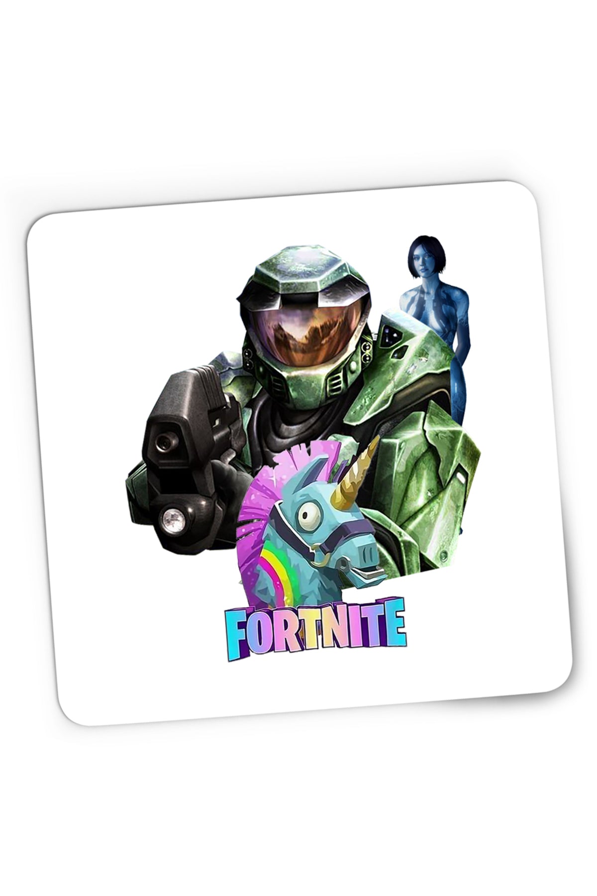 Mousepad Gaming Halo Chief Cortana Fortnite Lama Battle, 21x19 cm