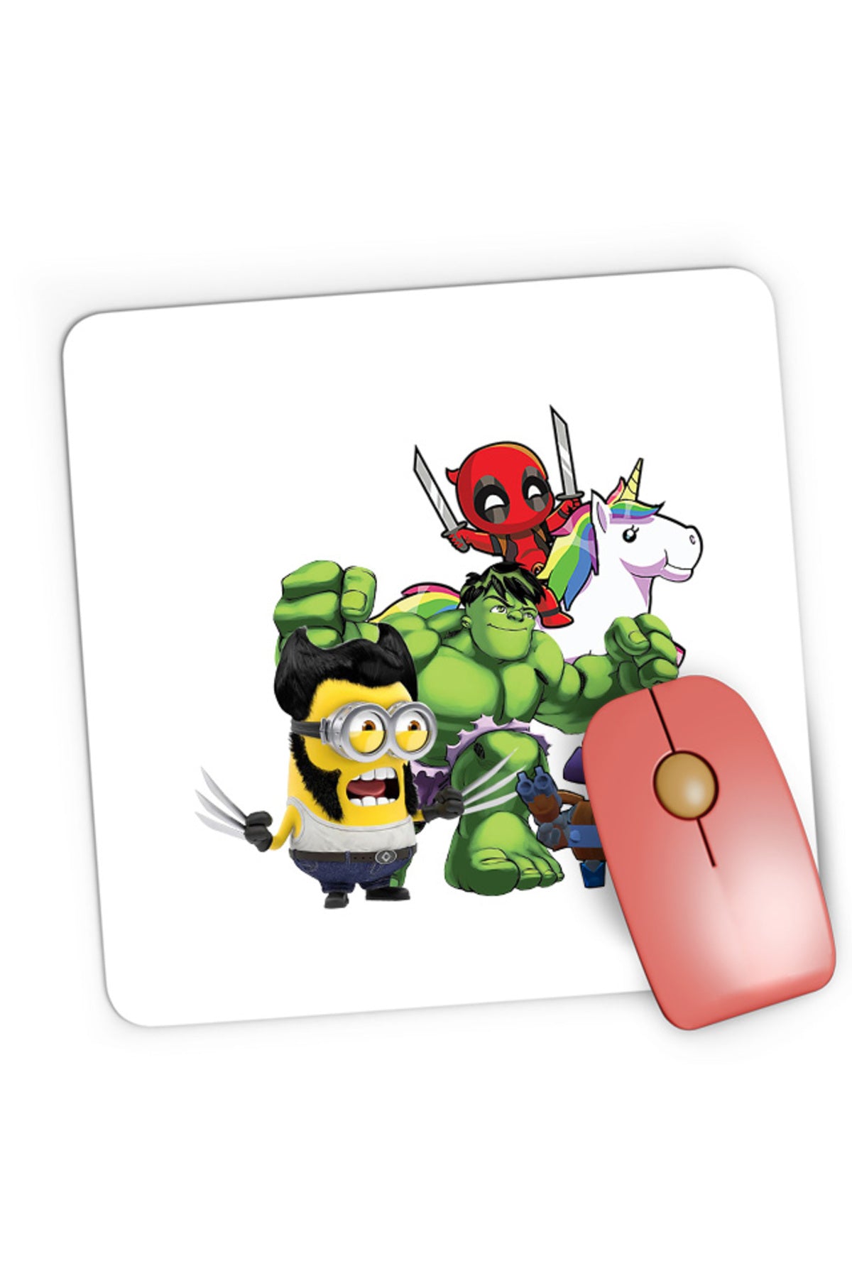 Mousepad Gaming Wolverine Minions Hulk Brawl Stars Deadpool, 21x19 cm