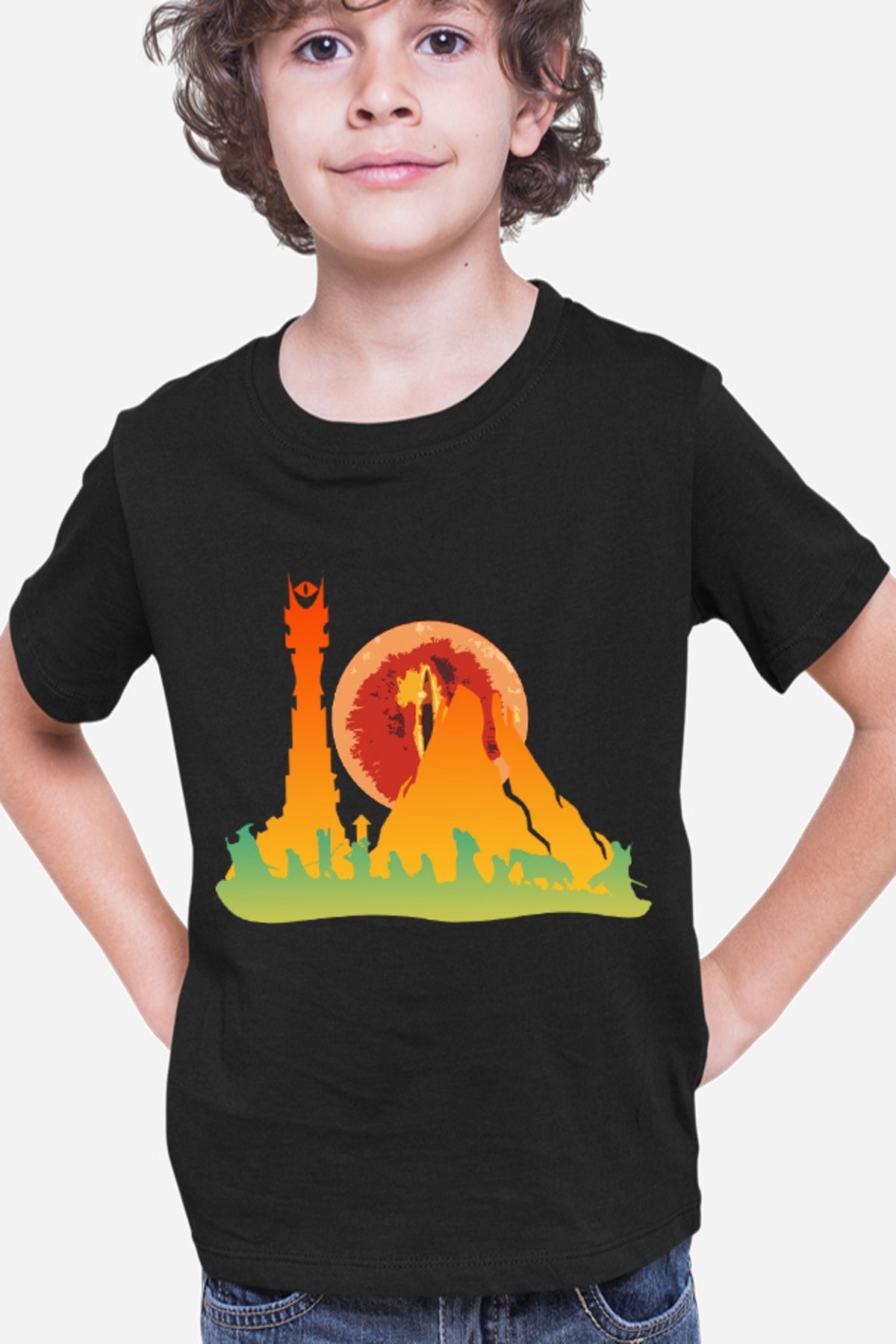 Tricou copii Lord of the Rings Mountain Trip Save World Protect