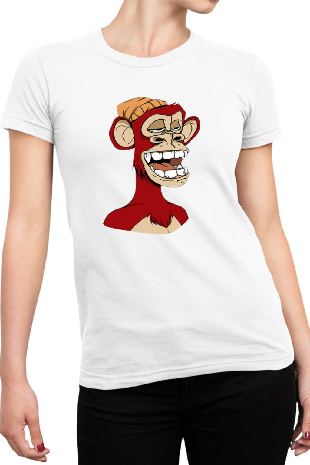 Tricou dama NFT Monkey Artist Brilliant Idea Concept Block Chain