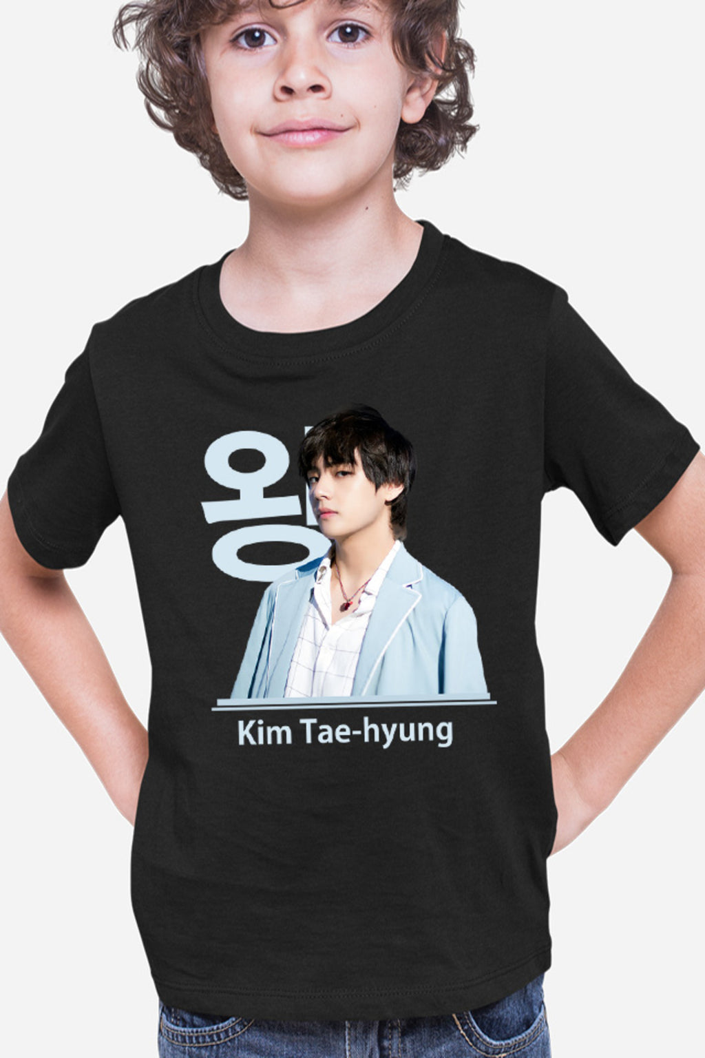 Tricou copii BTS V Tae Hyung King Vocals Heart Korean Model