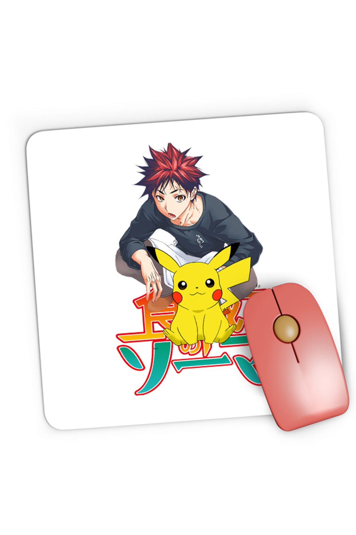Mousepad Gaming Food Wars Soma Pikachu Sit Pet Japan, 21x19 cm