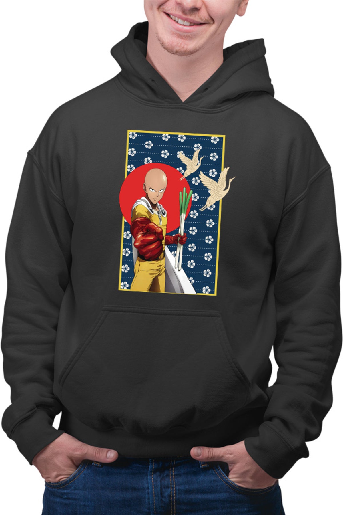 Hanorac barbati One-Punch Man Japanese Pattern Flag Bird