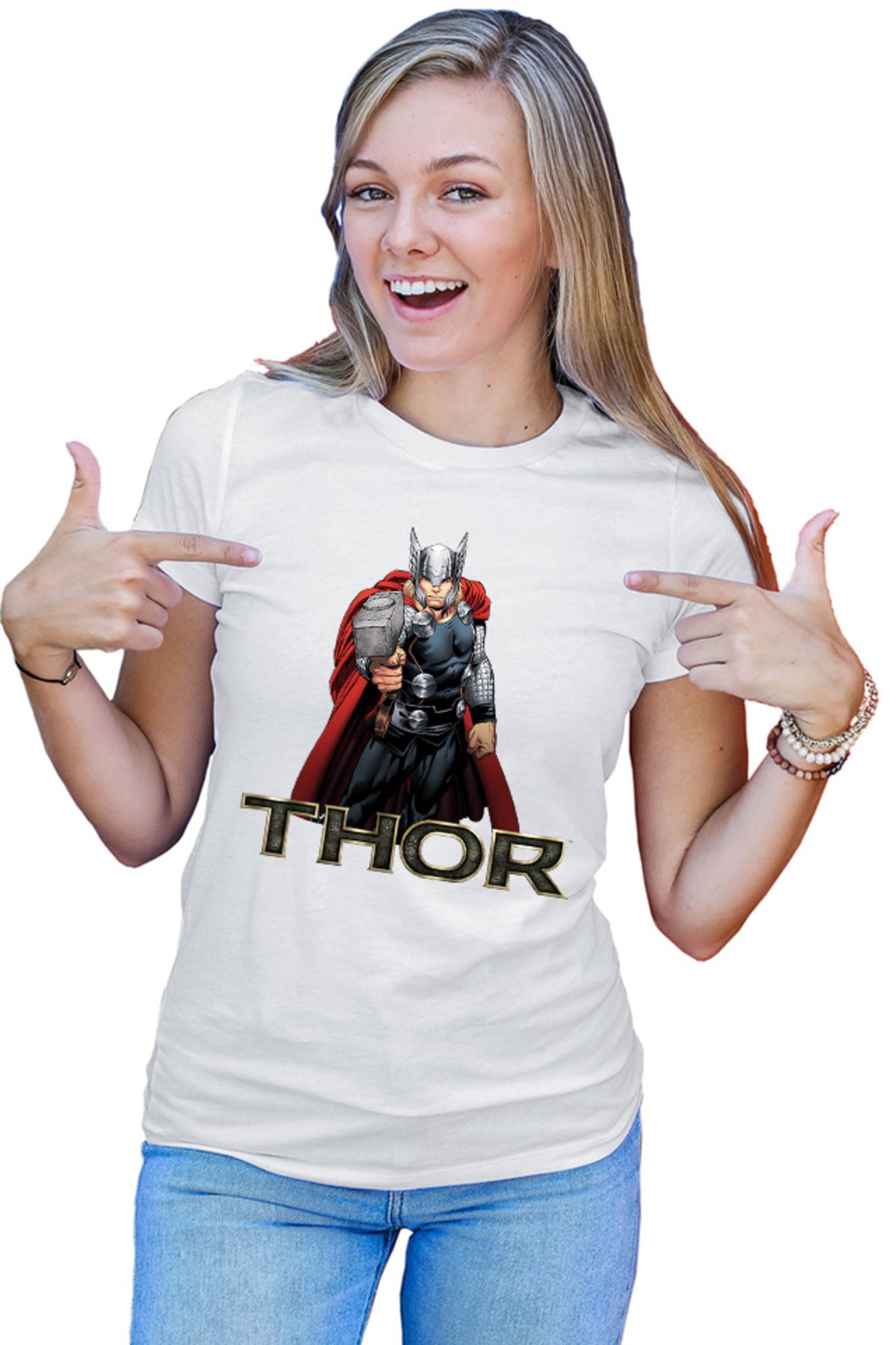 Tricou dama Thor Logo Hammer Avangers Universe Hero Gods Earth