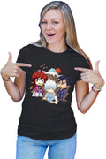 Tricou dama Rurouni Kenshin Chibi Trio Kenshin Gintoki Hajime