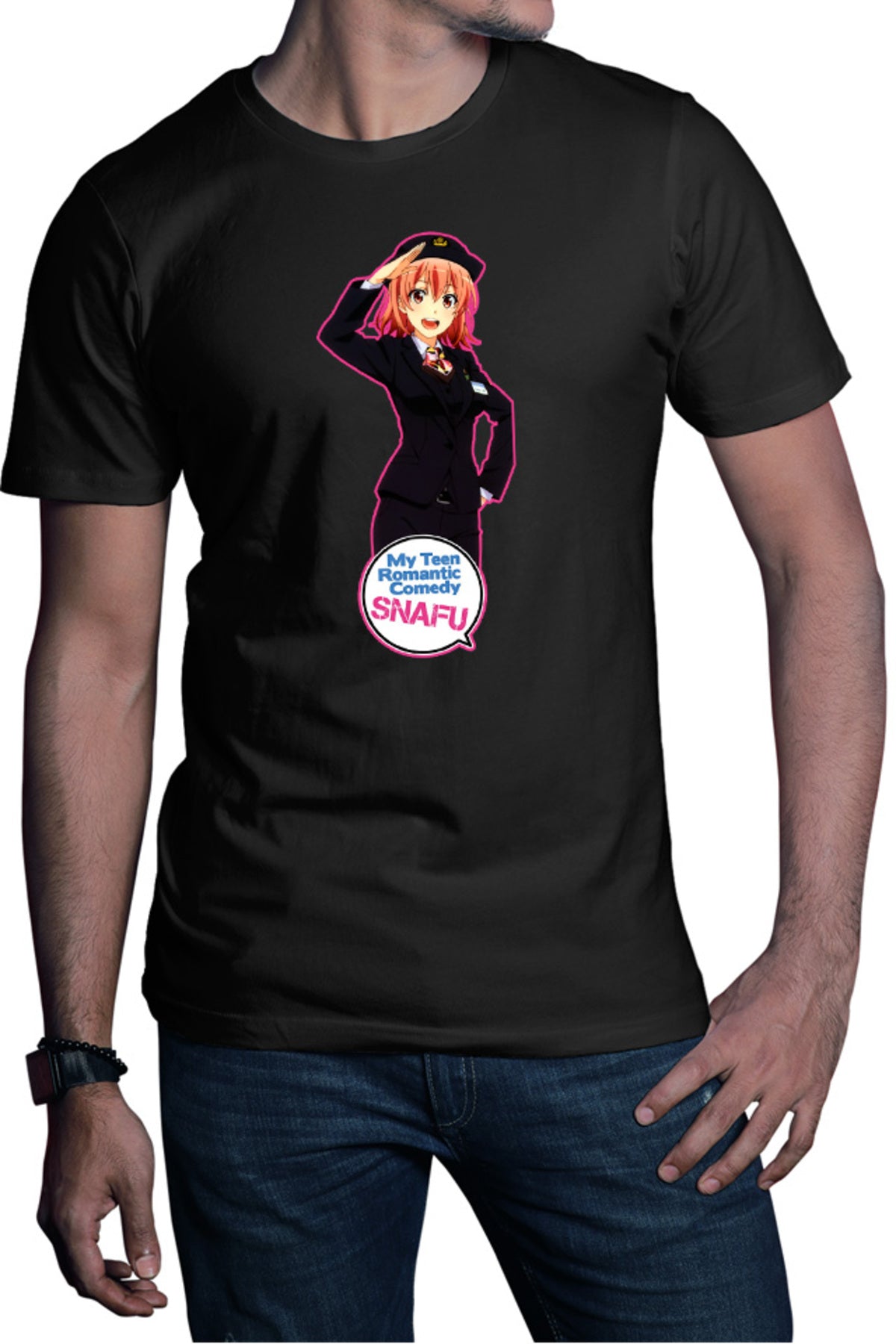 Tricou barbati OreGairu Yui Police School Club Slice of Life