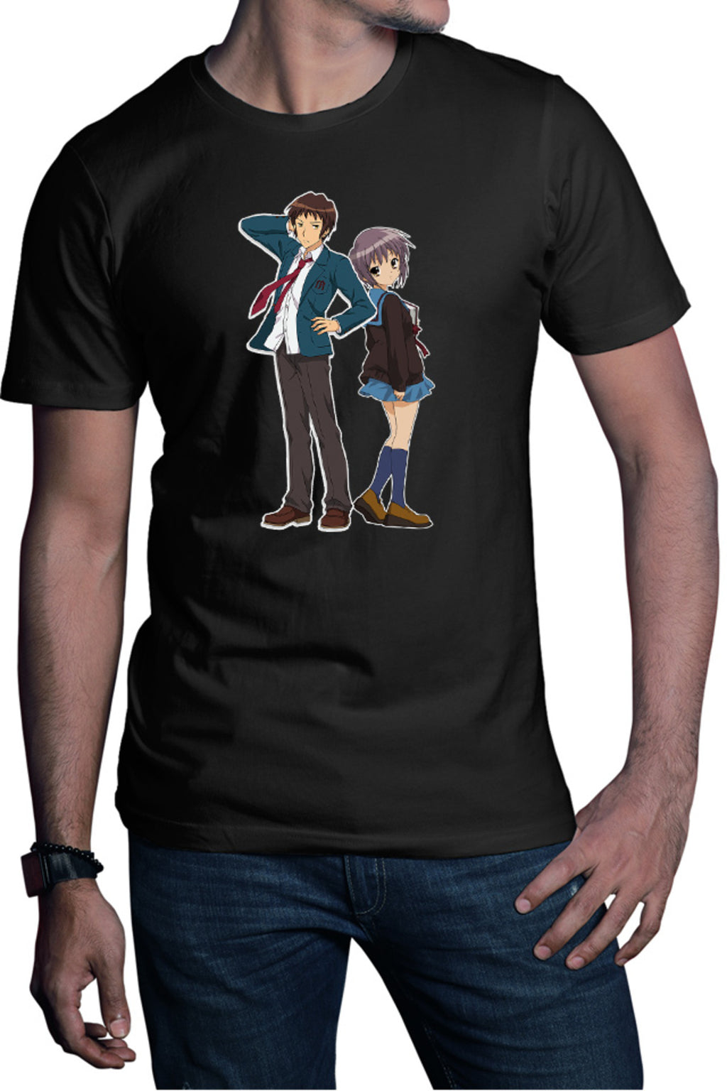 Tricou barbati Haruhi Suzumiya Itsuki Yuki Club Minecraft Funimation