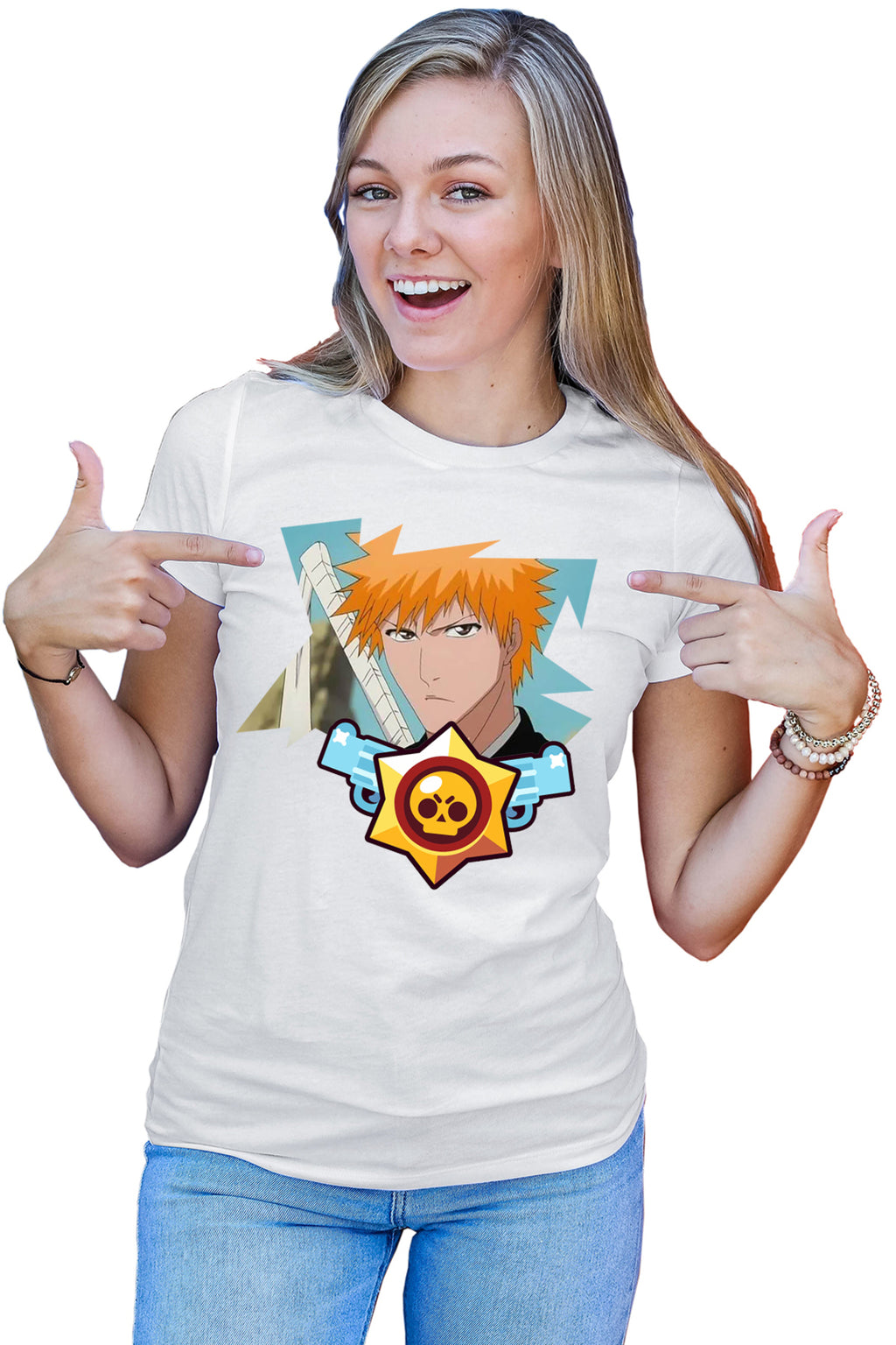 Tricou dama Bleach Ichigo Brawl Stars Leon Samurai